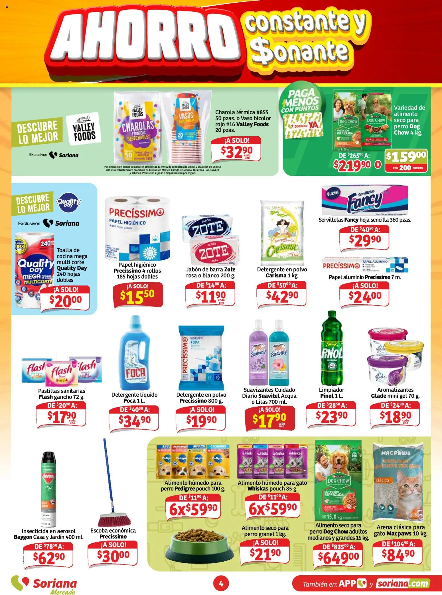 Nuevas ofertas de Soriana válidas en toda la República Mexicana desde el 09/10/2026. ¡Encuentra las mejores ofertas en Soriana folleto Ahorro constante y sonante! | Página: 4
