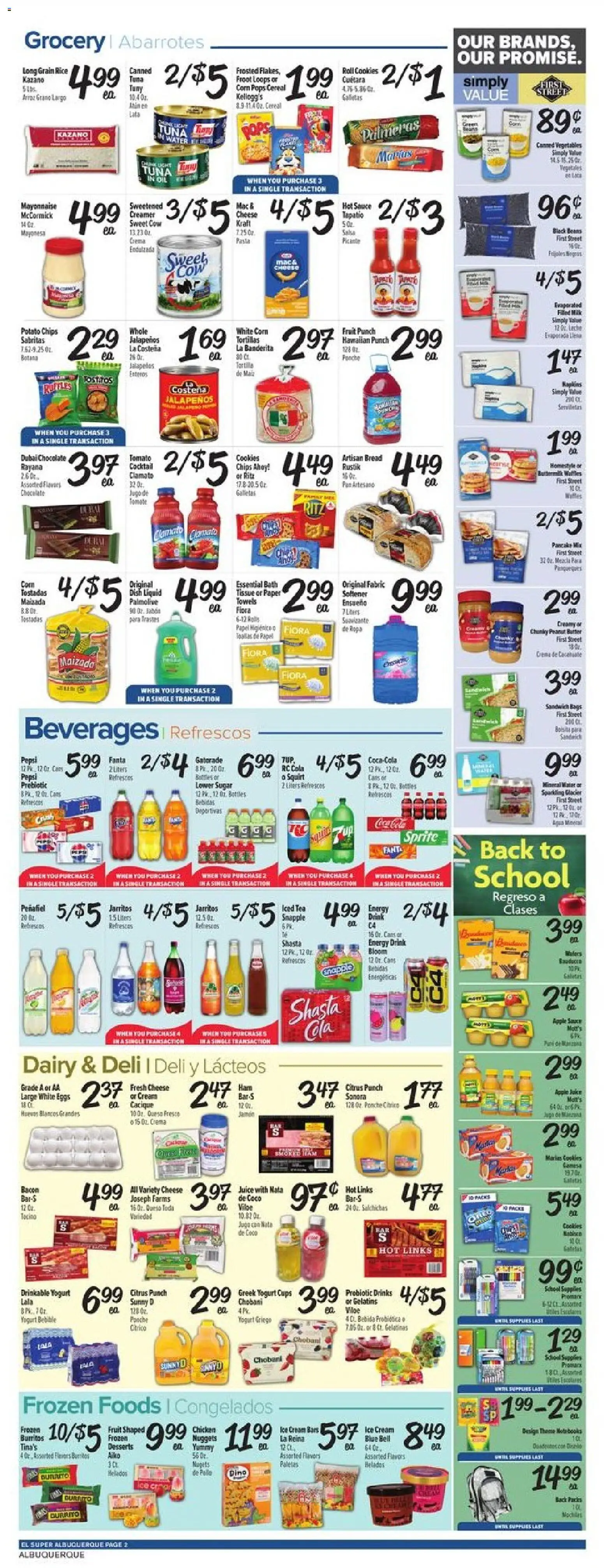 El Super Weekly Ad - NM - valid from 07/29/2026 | Page: 2 | Products: Cheese, Bread, Cream, Ice cream