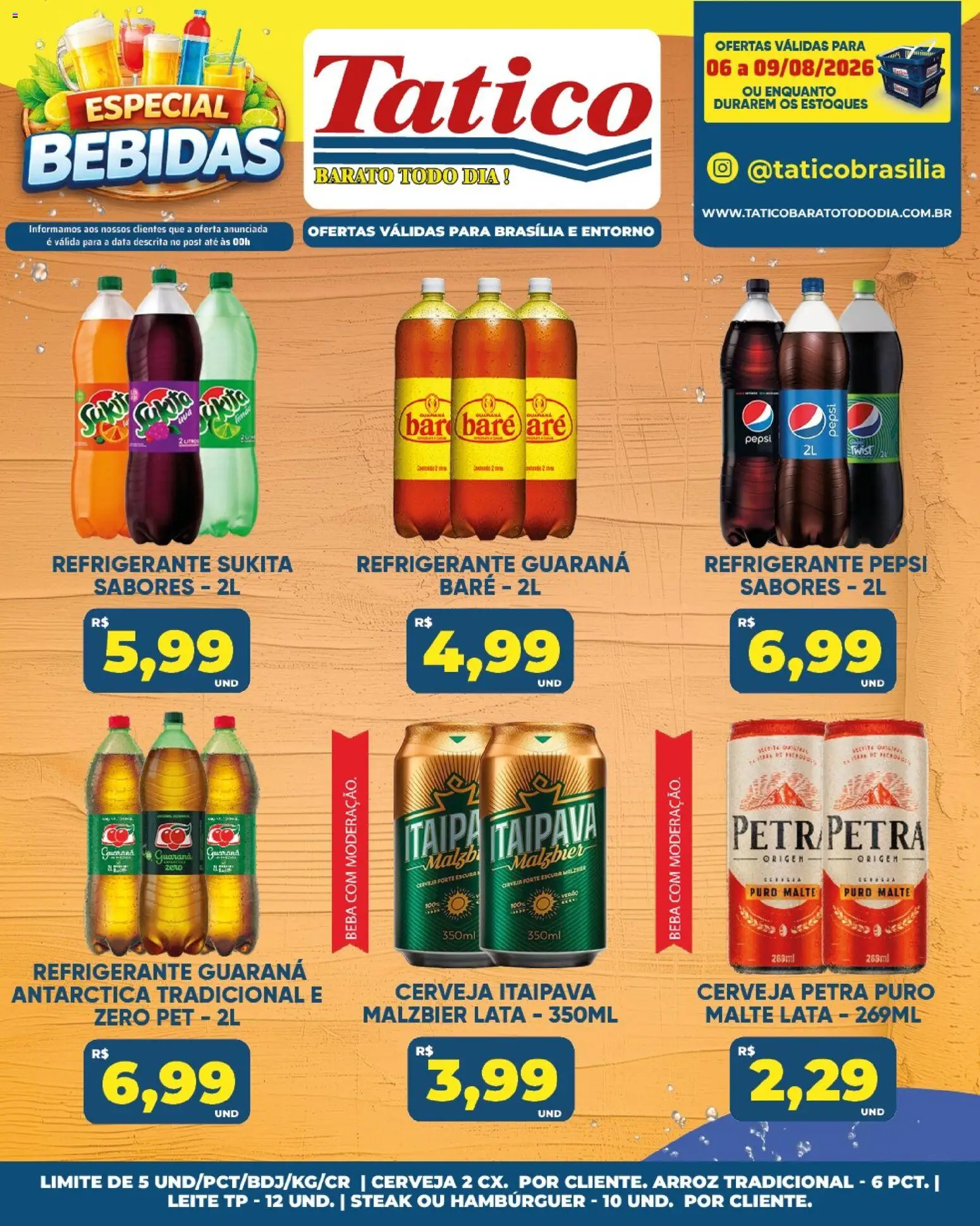 Tatico Folheto - válido de 10/08/2026 | Página: 41 | Produtos: Guaraná, Bebidas, Leite, Hambúrguer