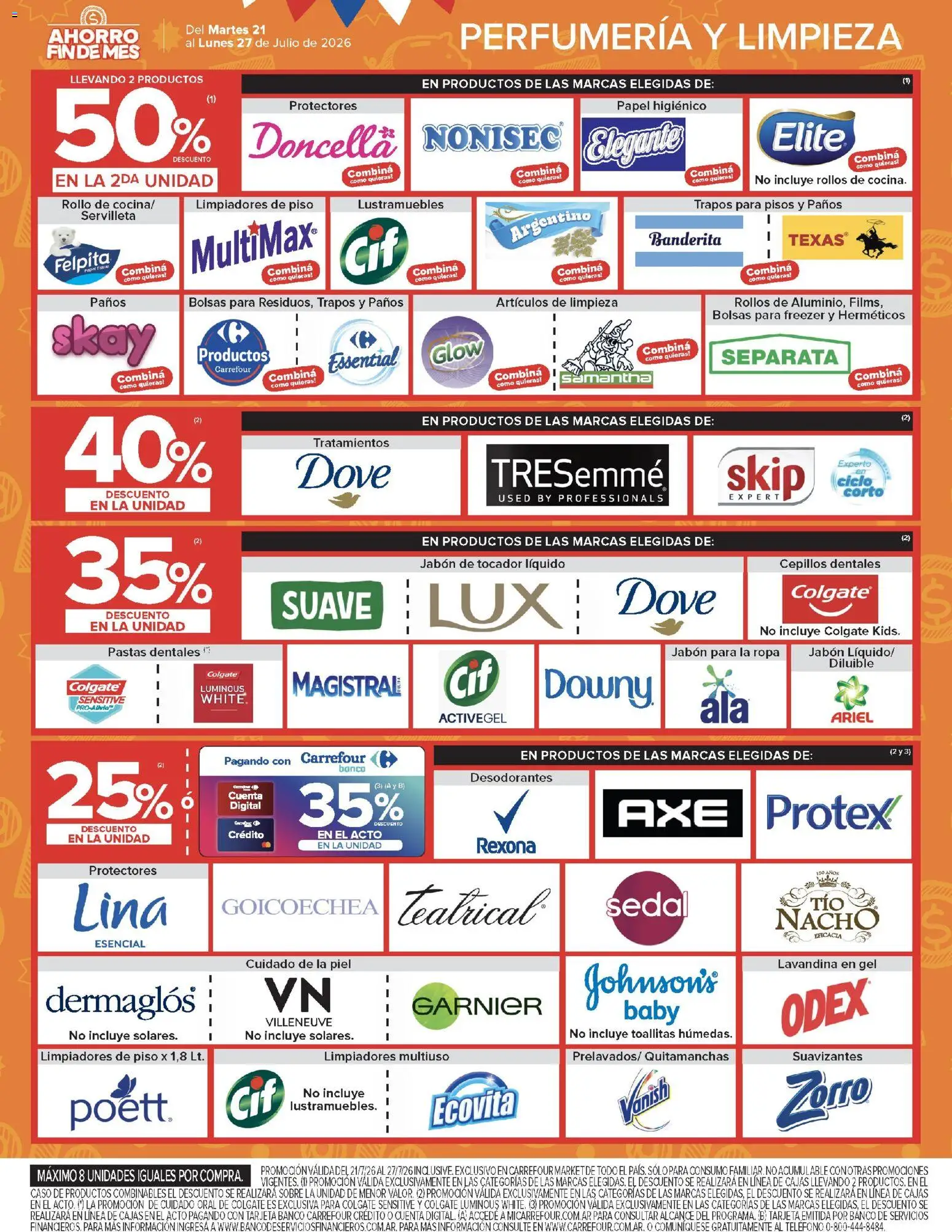 Carrefour ofertas │ válido desde el 21/07/2026 | Página: 49 | Productos: Teléfono, Papel higiénico, Quitamanchas, Ropa
