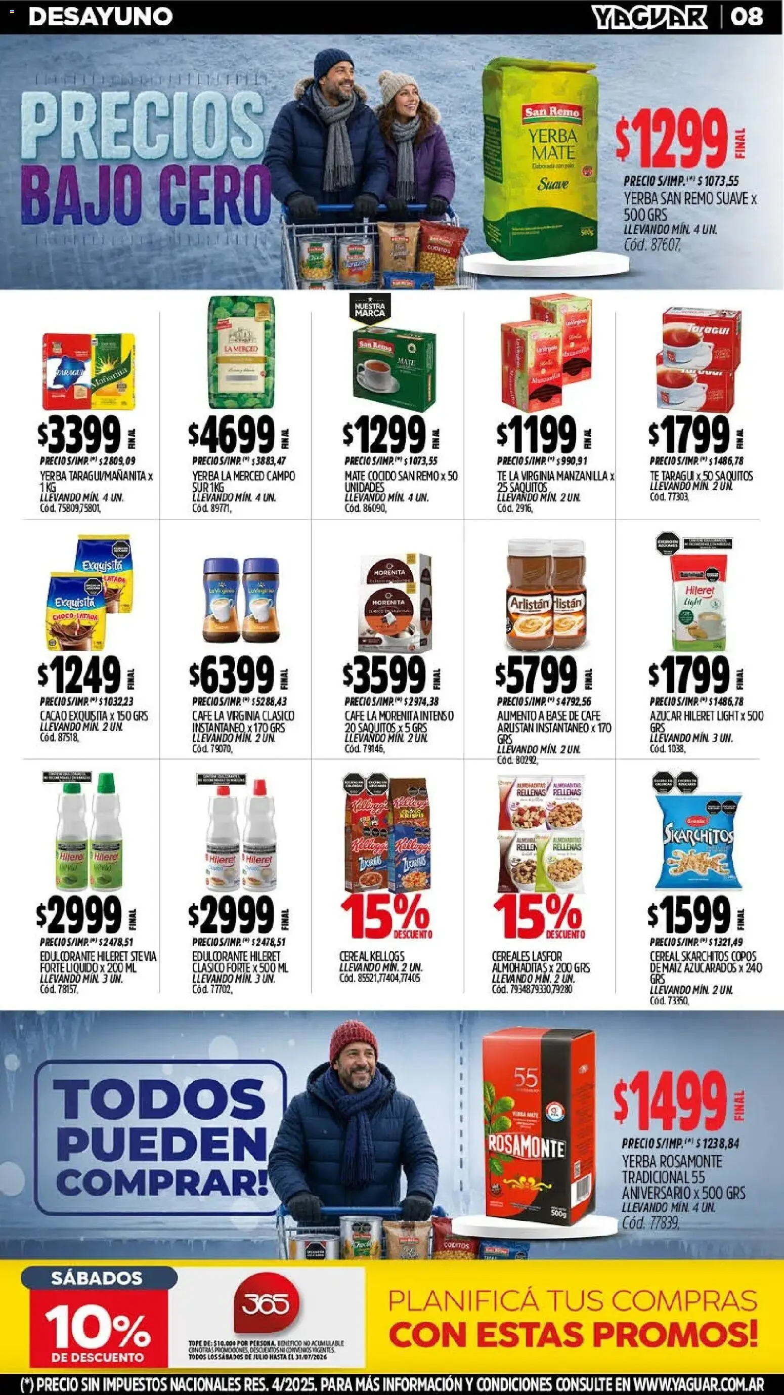 Yaguar - Oferta Semanal Mar del Plata │ válido desde el 20/07/2026 | Página: 8 | Productos: Mate, Té, Mate cocido, Cacao