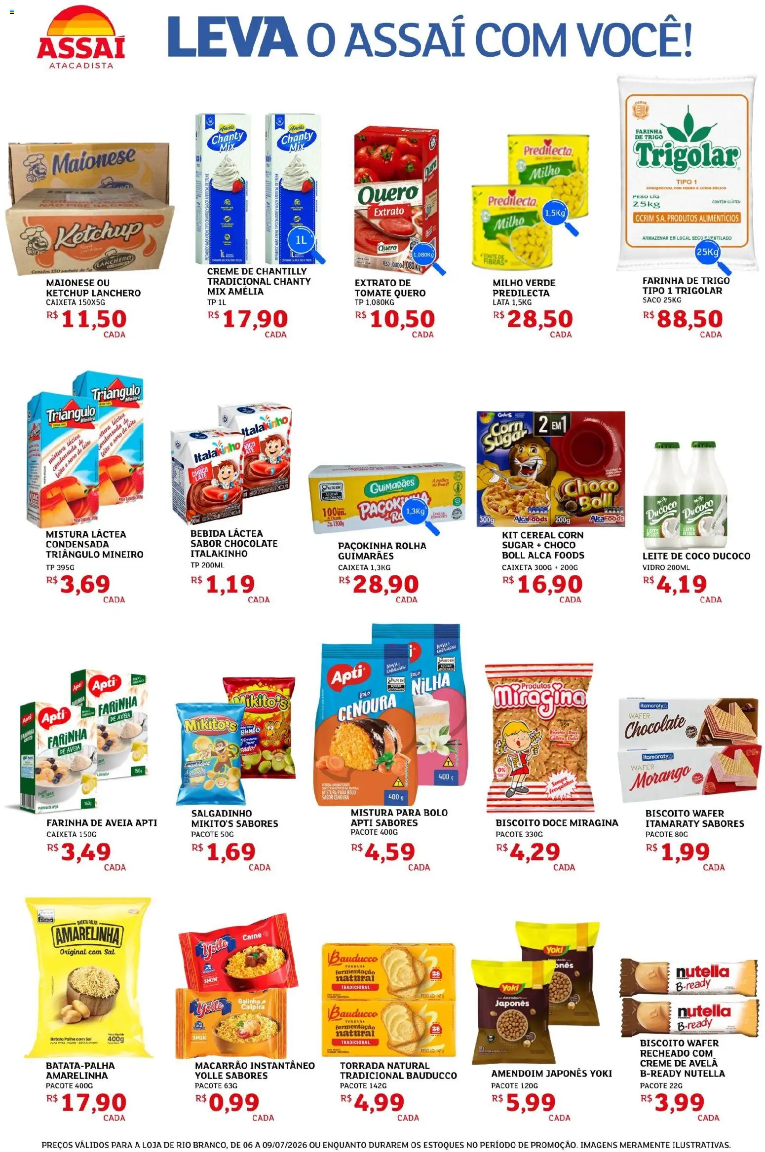 Assaí Atacadista Folheto - válido de 05/07/2026 | Página: 2 | Produtos: Bolo, Açúcar, Macarrão instantâneo, Avelã