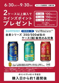 2026/06/30から有効なオファーを含む カインズ ホーム - サントリーポイントバックキャンペーン