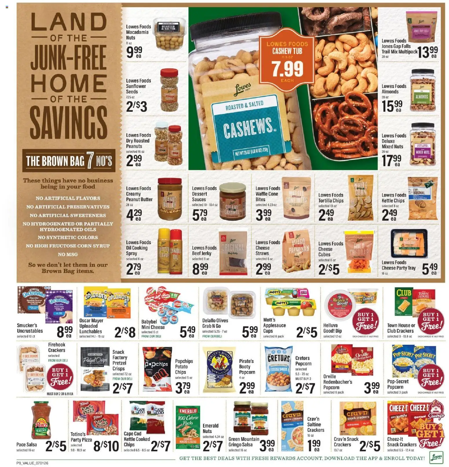 Lowes Foods Weekly Ad - NC - valid from 07/01/2026 | Page: 13 | Products: Corn, Beef, Nuts, Bag