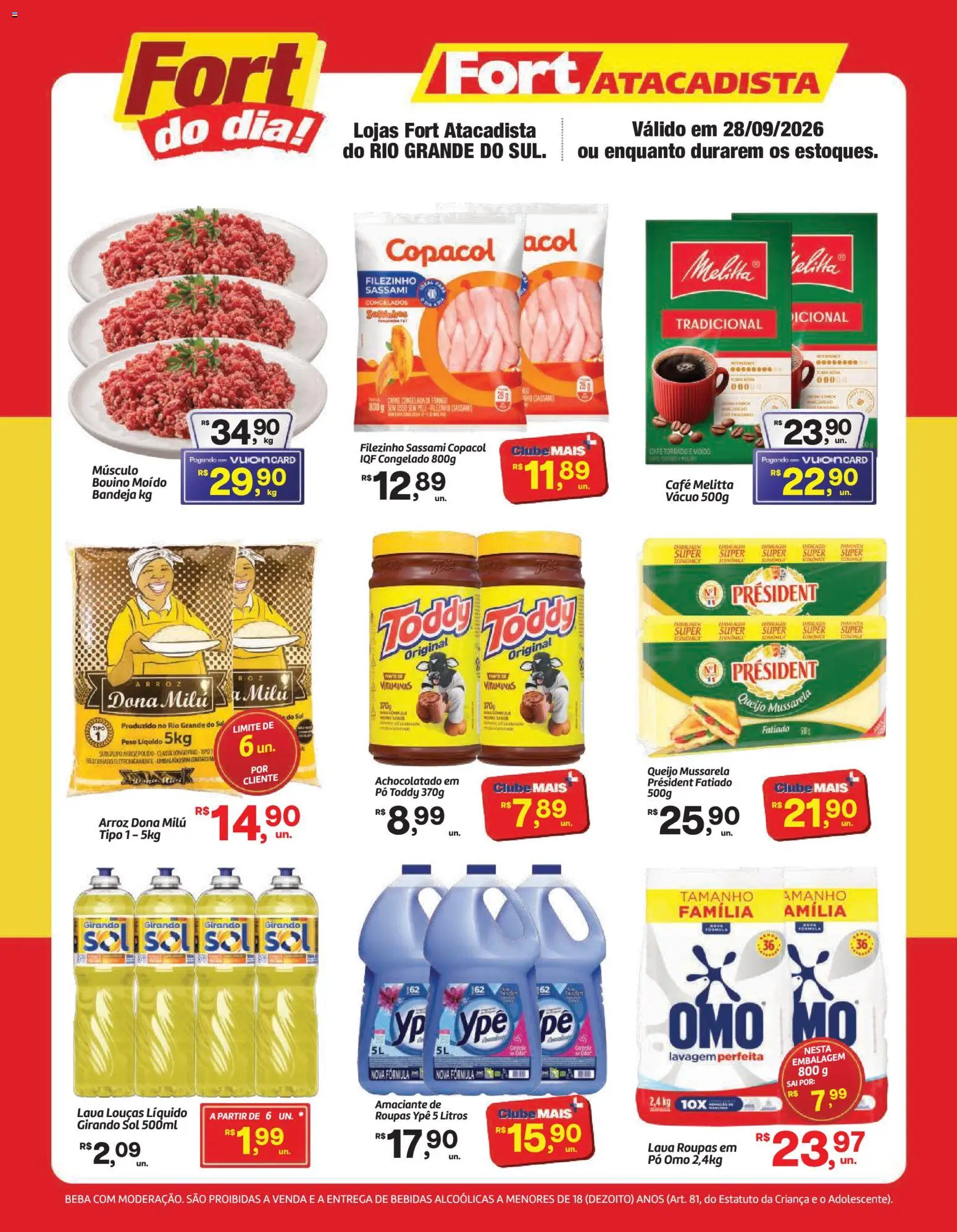 Fort Atacadista Folheto - válido de 28/09/2026 | Página: 1 | Produtos: Pó, Girando sol, Arroz, Roupas