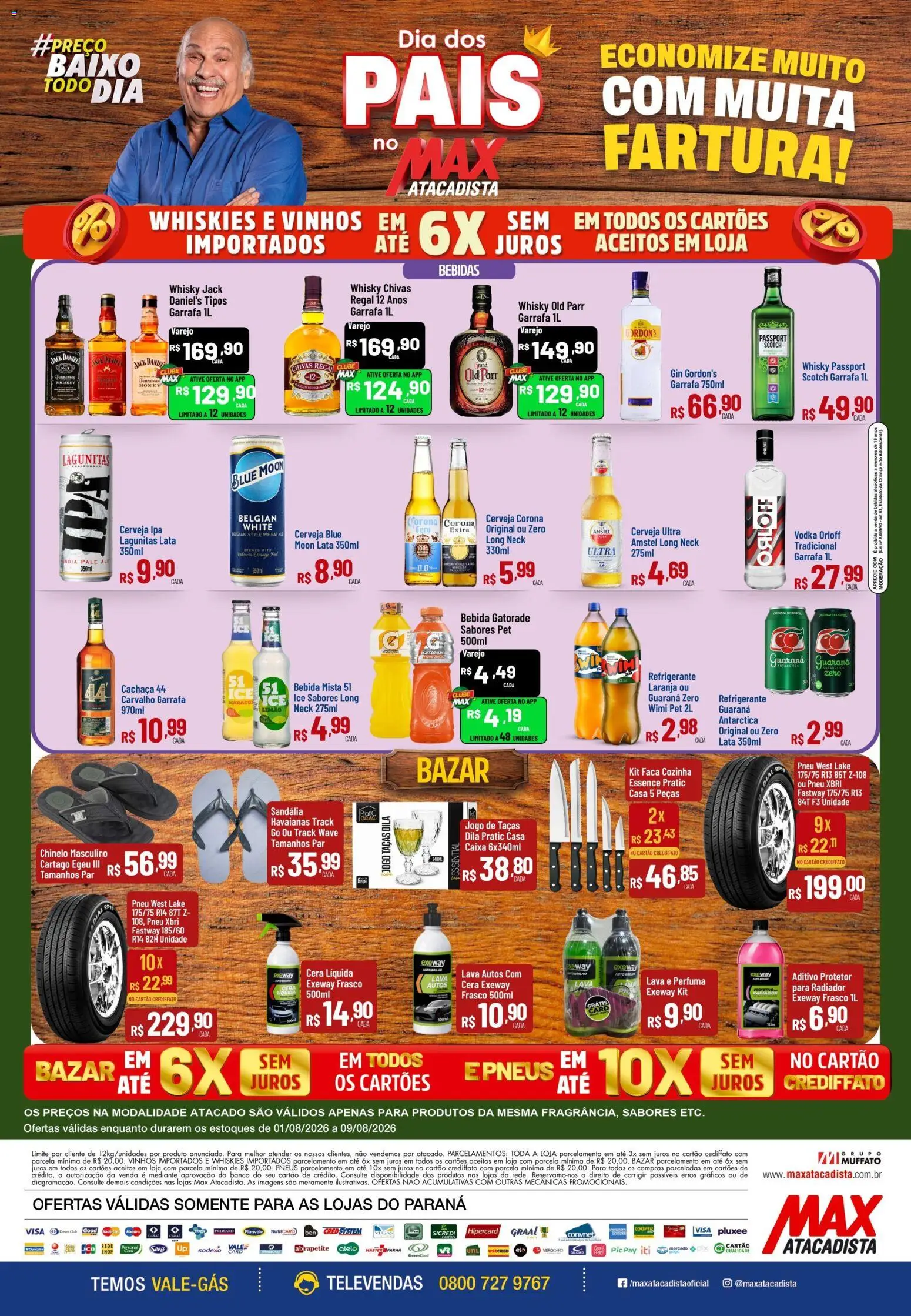 Max Atacadista Folheto - válido de 01/08/2026 | Página: 2 | Produtos: Pneu, Caixa, Faca, Cerveja