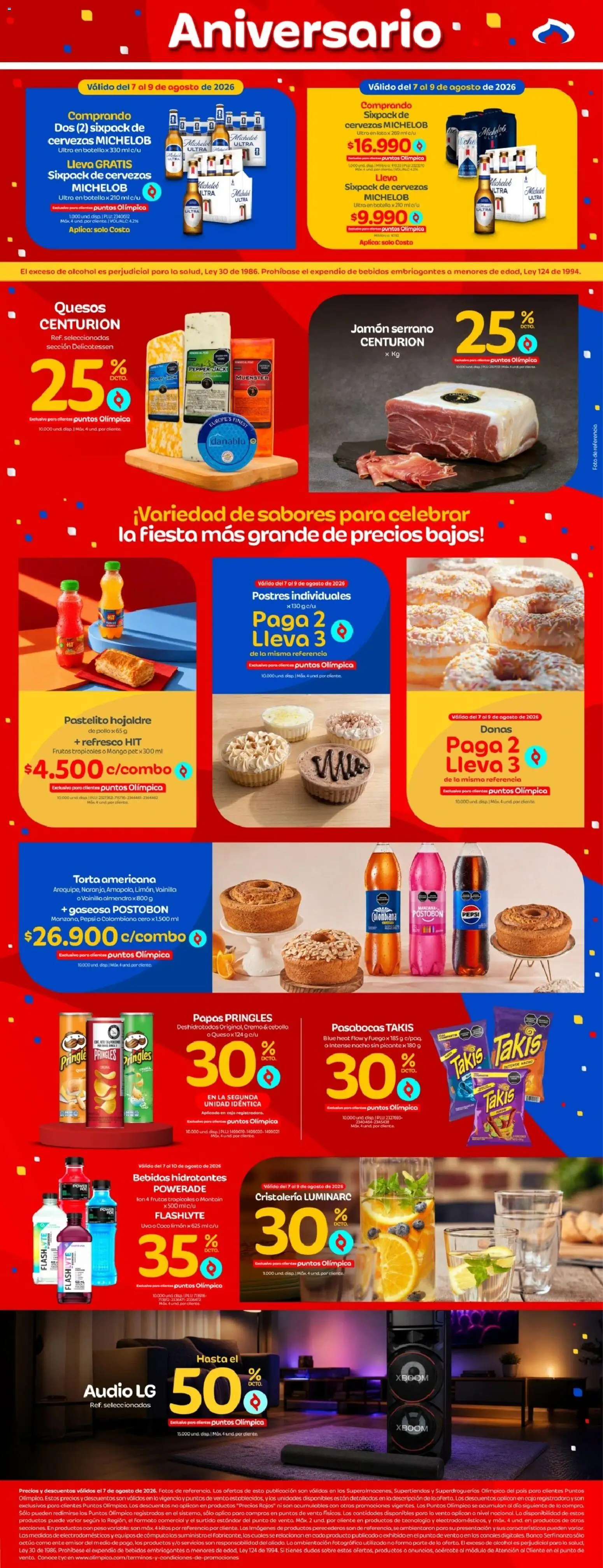 Olímpica revista - valida desde el 07/08/2026 | Página: 2 | Productos: Postres, Sobre, Papas, Alcohol