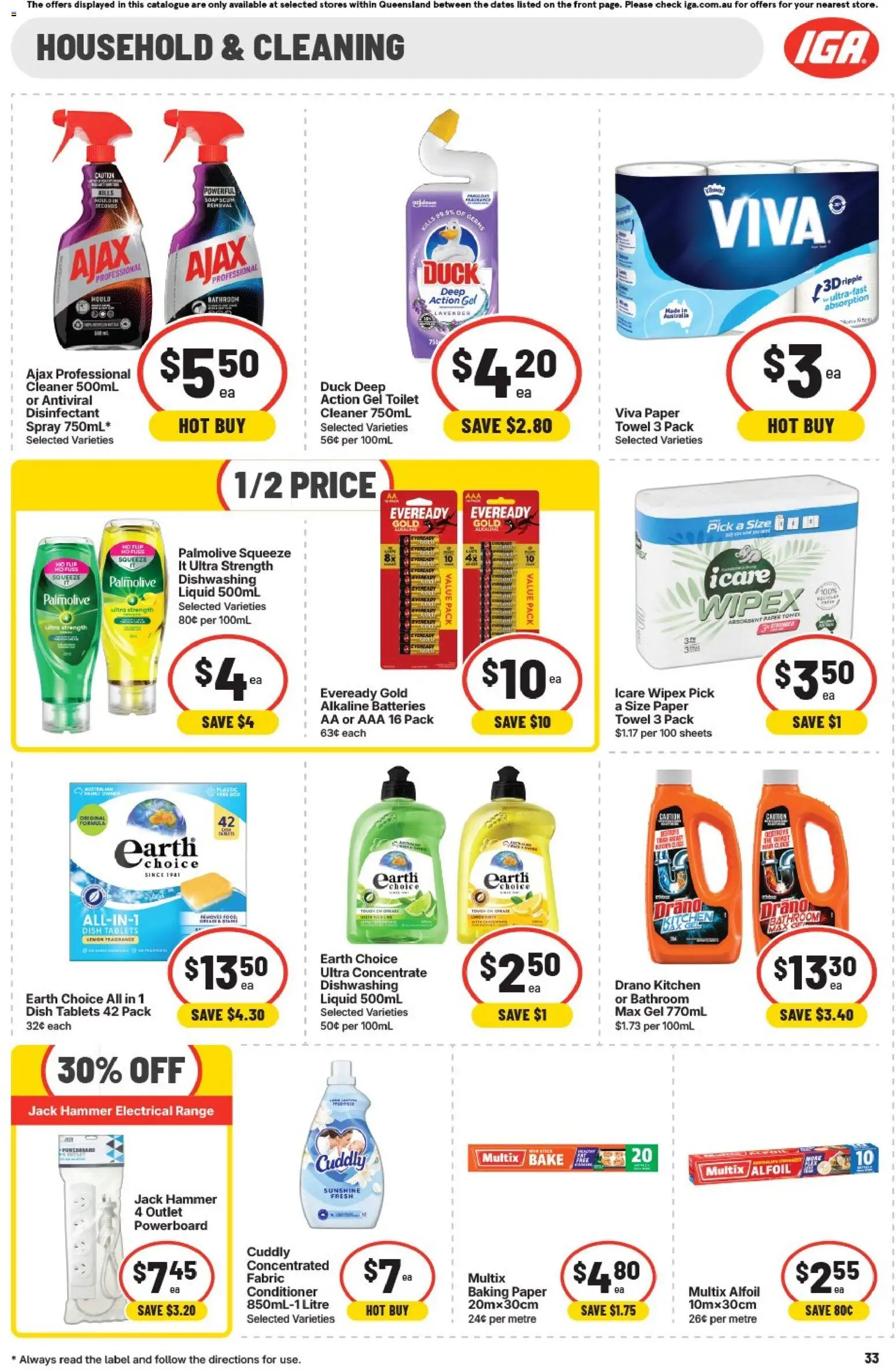IGA catalogue - valid from 08/07/2026 | Page: 29 | Products: Toilet, Cleaner, Batteries, Tablets