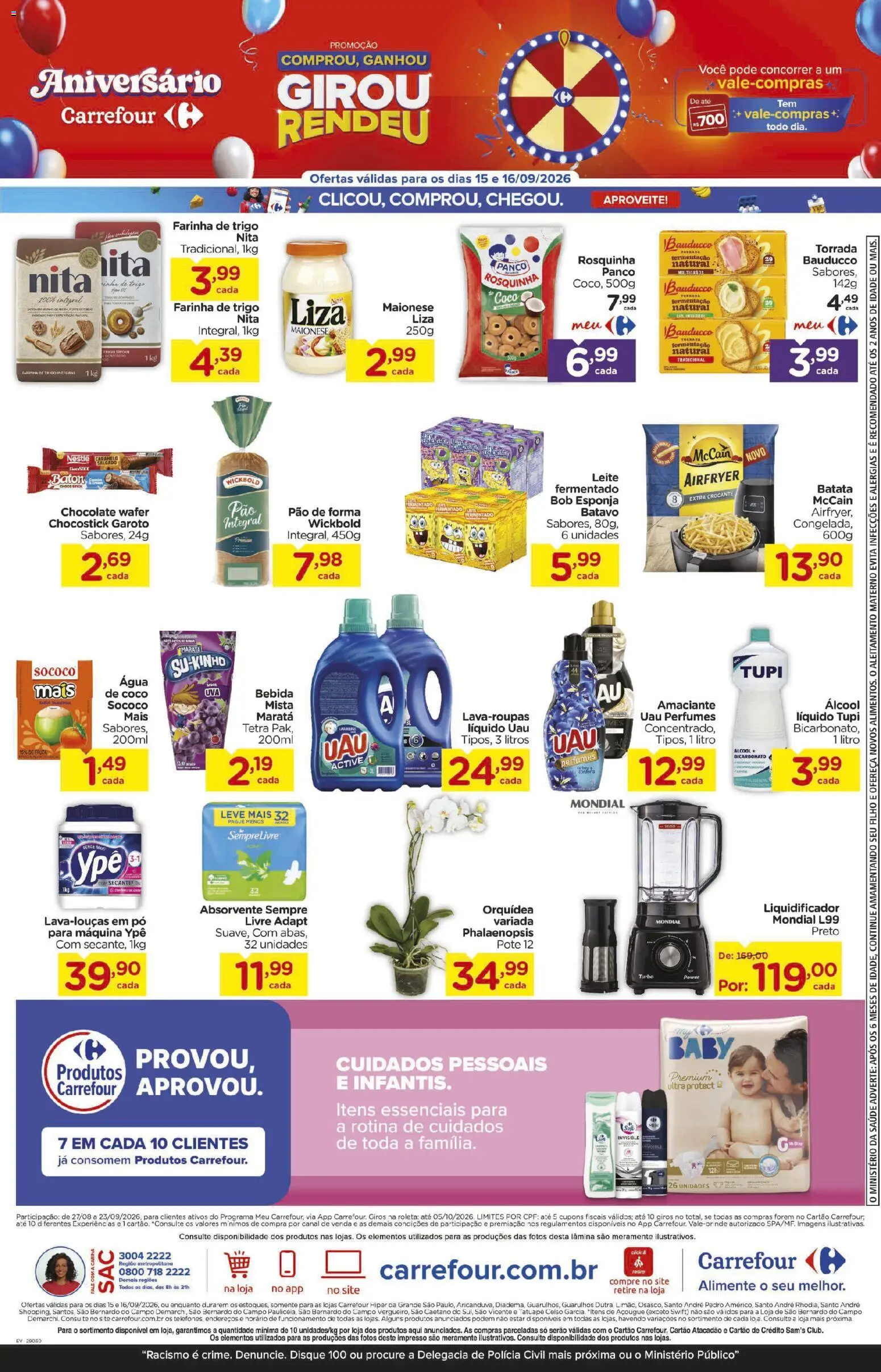 Carrefour Folheto - válido de 15/09/2026 | Página: 3 | Produtos: Pó, Farinha, Rosquinha, Sempre Livre