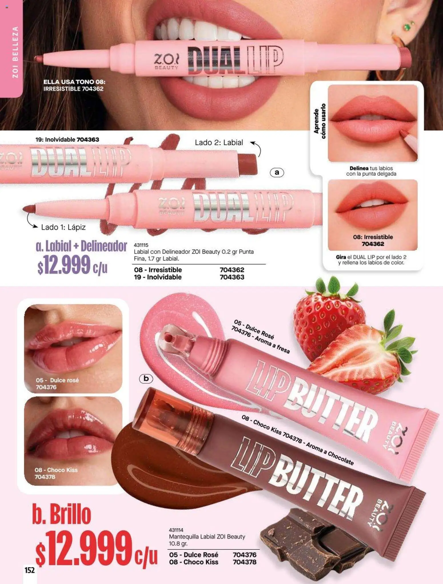 Carmel revista - valida desde el 01/10/2026 | Página: 152 | Productos: Brillo, Mantequilla, Delineador, Chocolate