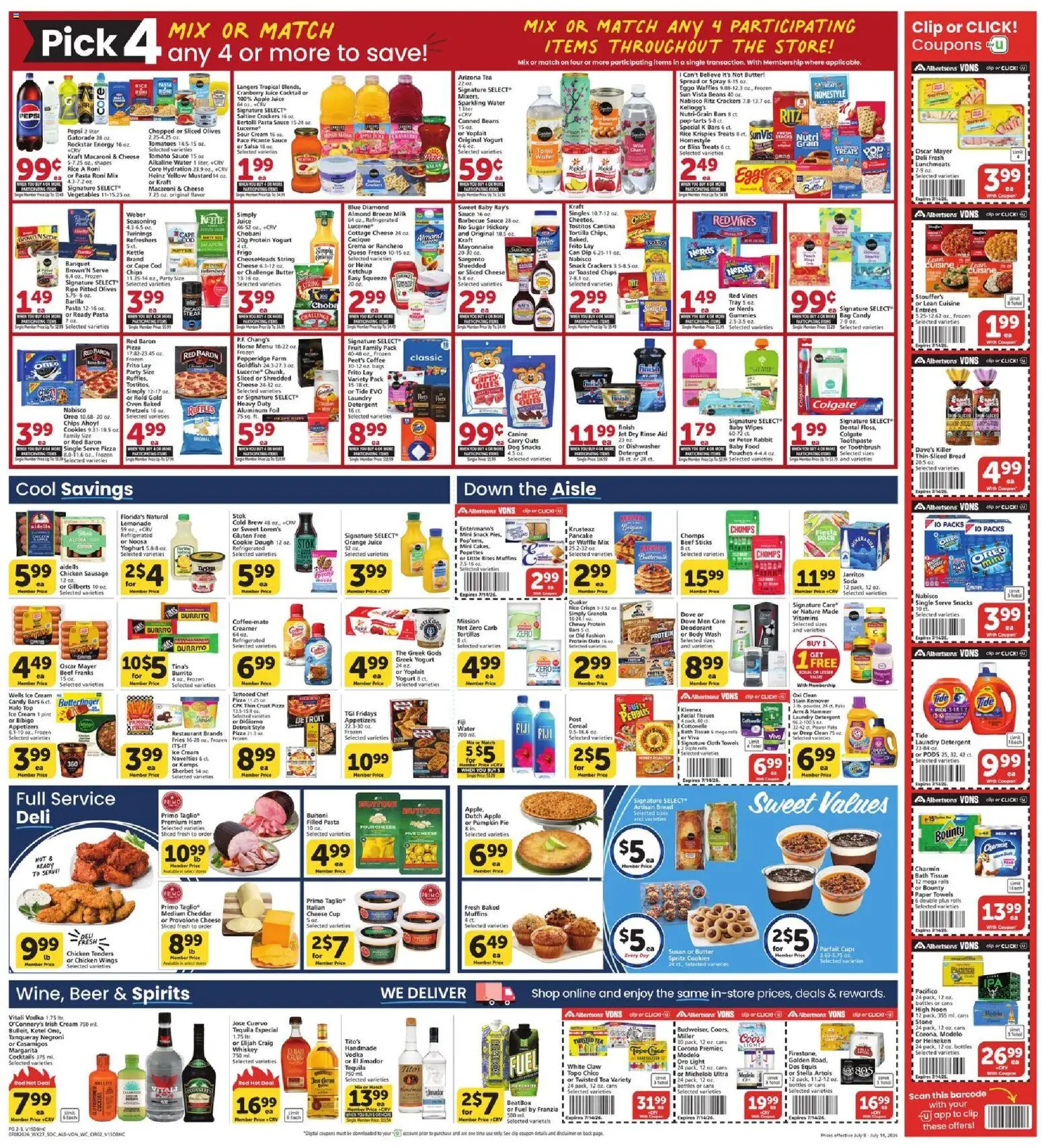 Vons Weekly Ad - valid from 07/08/2026 | Page: 2 | Products: Rice, Detergent, Pasta, Pumpkin