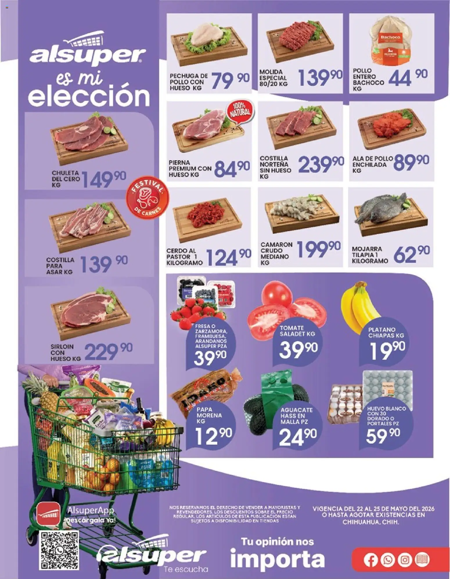 Nuevas ofertas de Alsuper válidas en toda la República Mexicana desde el 22.05.2026. ¡Encuentra las mejores ofertas en Alsuper folleto Chihuahua-Ciudad! | Página: 1