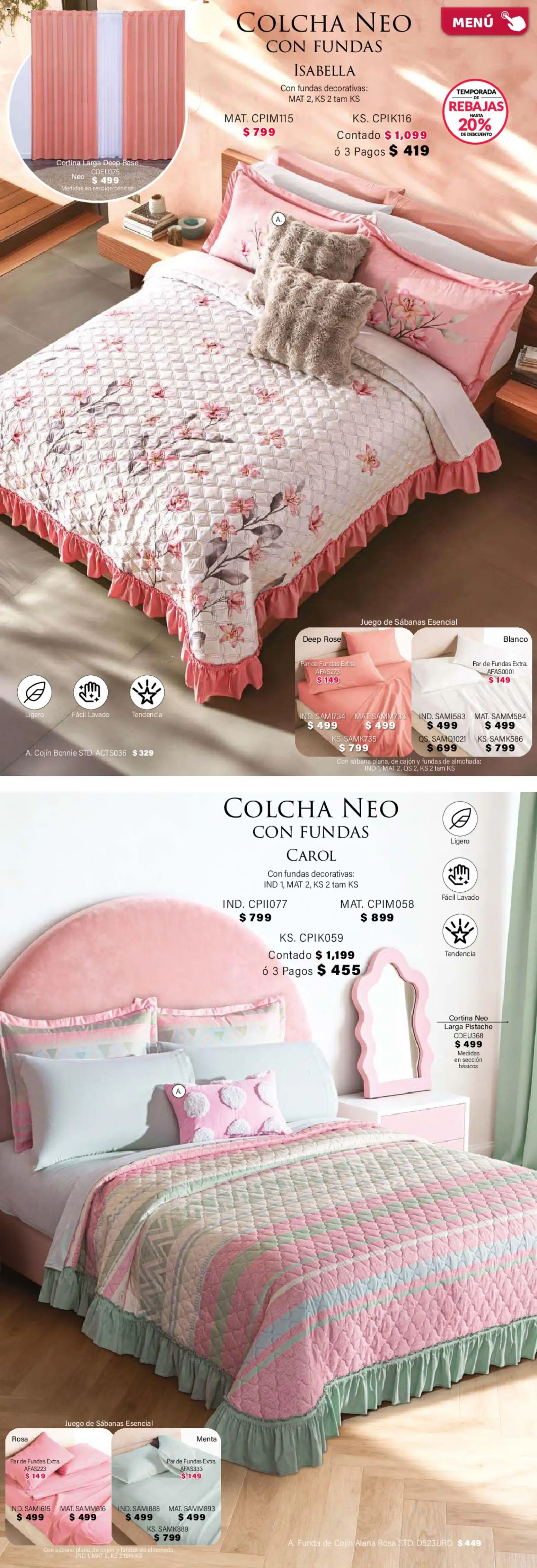 Nuevas ofertas de Colchas Concord válidas en toda la República Mexicana desde el 01/02/2026. ¡Encuentra las mejores ofertas en Colchas Concord catálogo! | Página: 85 | Productos: Juego, Funda, Almohada, Sabanas