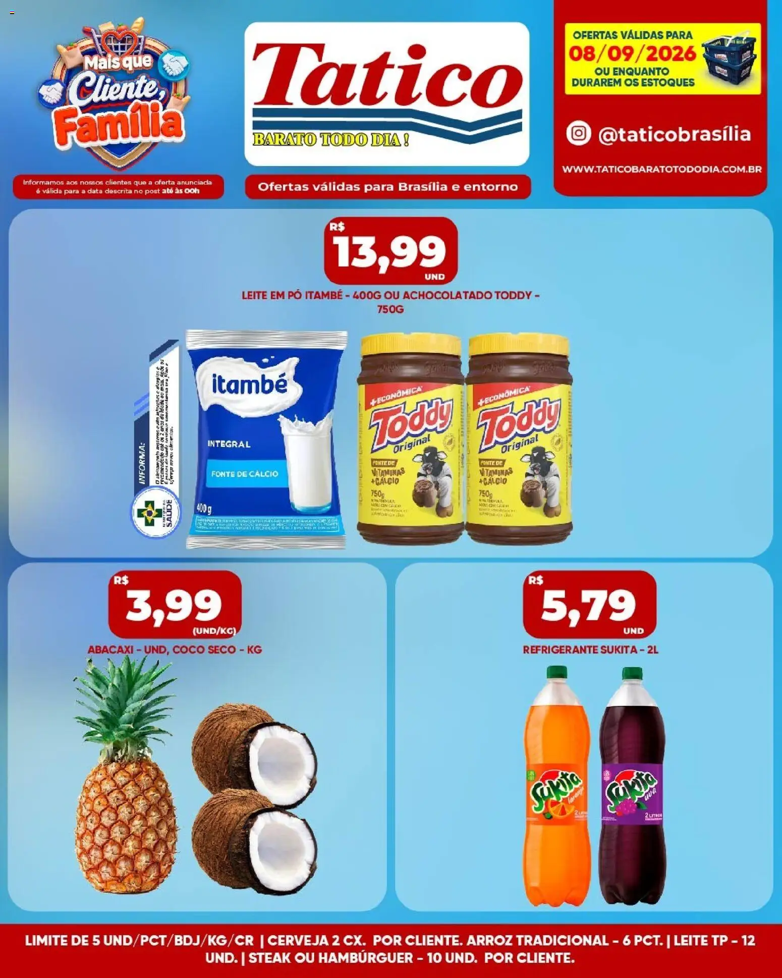 Tatico Folheto - válido de 08/09/2026 | Página: 4 | Produtos: Pó, Steak, Arroz, Abacaxi