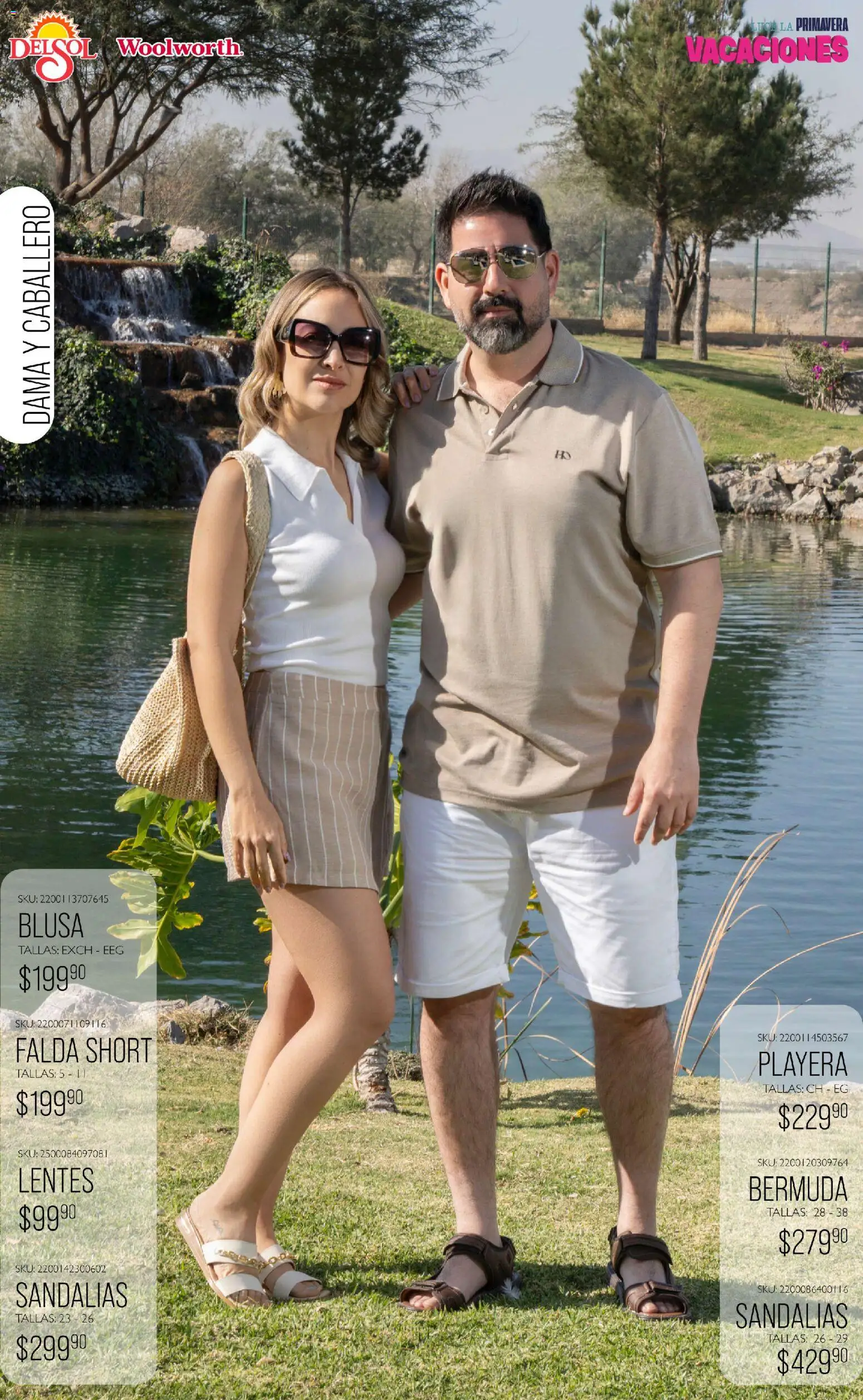 Nuevas ofertas de Del Sol y Woolworth válidas en toda la República Mexicana desde el 19.03.2026. ¡Encuentra las mejores ofertas en Del Sol y Woolworth catálogo Vacaciones 2026 ! | Página: 2 | Productos: Blusa, Playera, Falda, Sandalias