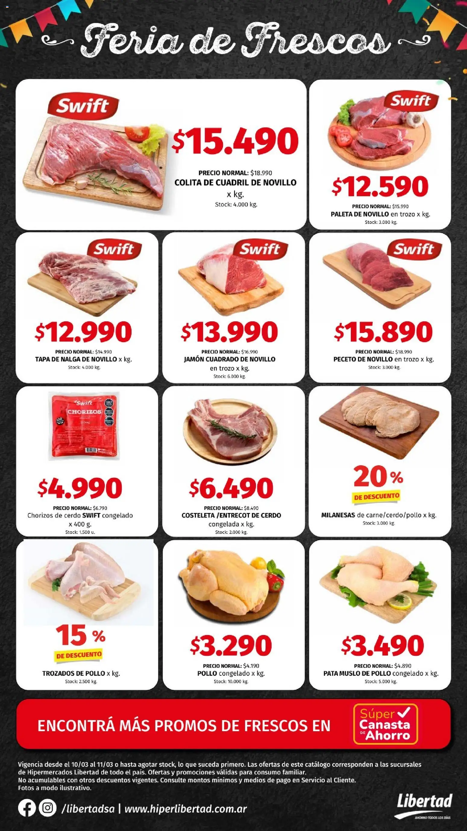 Hipermercado Libertad - Feria de Frescos │ válido desde el 10.03.2026 | Página: 2 | Productos: Pollo, Paleta, Jamón, Canasta