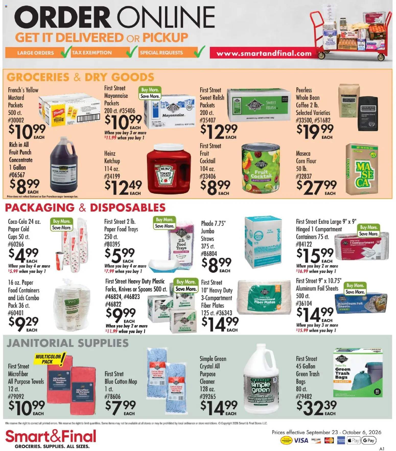 Smart & Final Business & Club - valid from 09/23/2026 | Page: 2 | Products: Groceries, Aluminum foil, Mustard, Flour