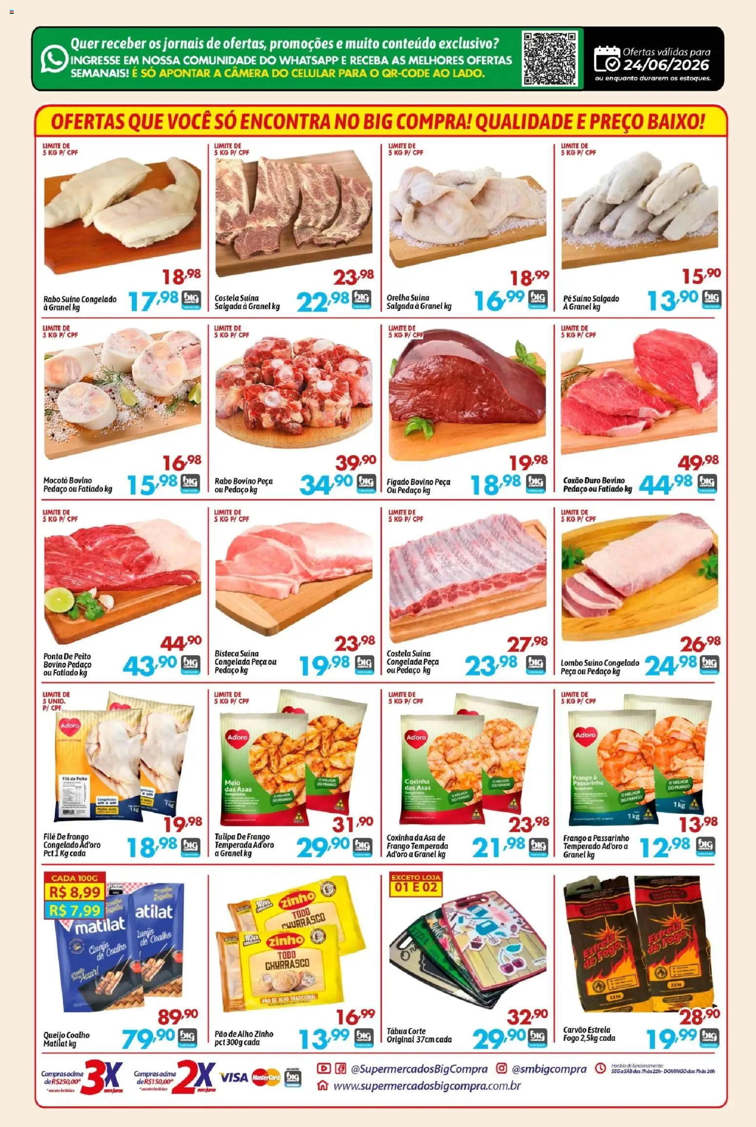 Big Compra Folheto - válido de 24/06/2026 | Página: 2 | Produtos: Alho, Filé de frango, Baixo, Câmera