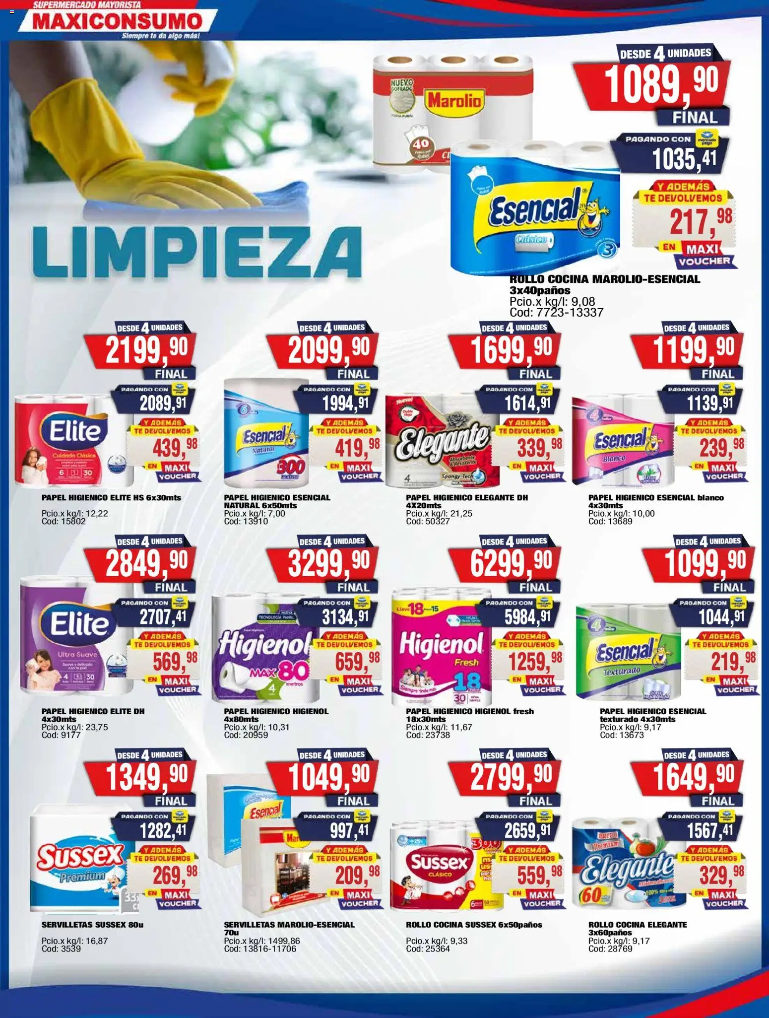 Maxiconsumo - Ofertas Zona 2 │ válido desde el 07/09/2026 | Página: 23 | Productos: Papel higiénico, Cocina, Servilletas, Té