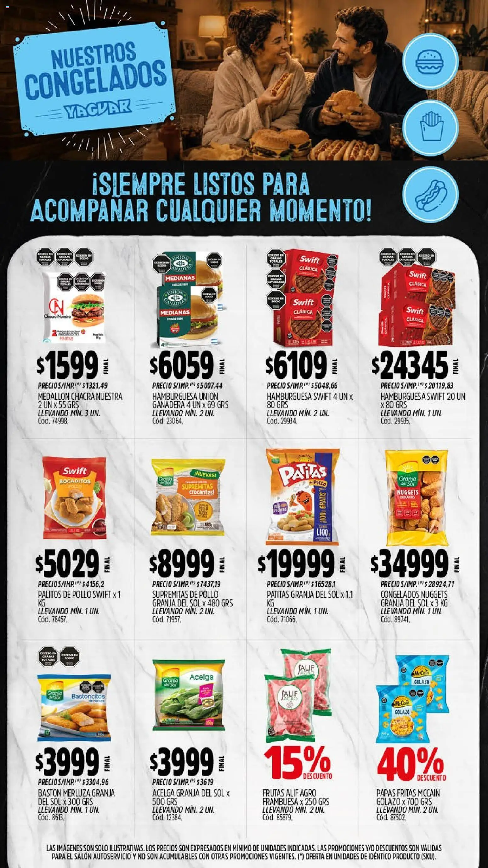 Yaguar - Oferta Semanal Salta │ válido desde el 07/09/2026 | Página: 11 | Productos: Pollo, Acelga, Hamburguesa, Papas