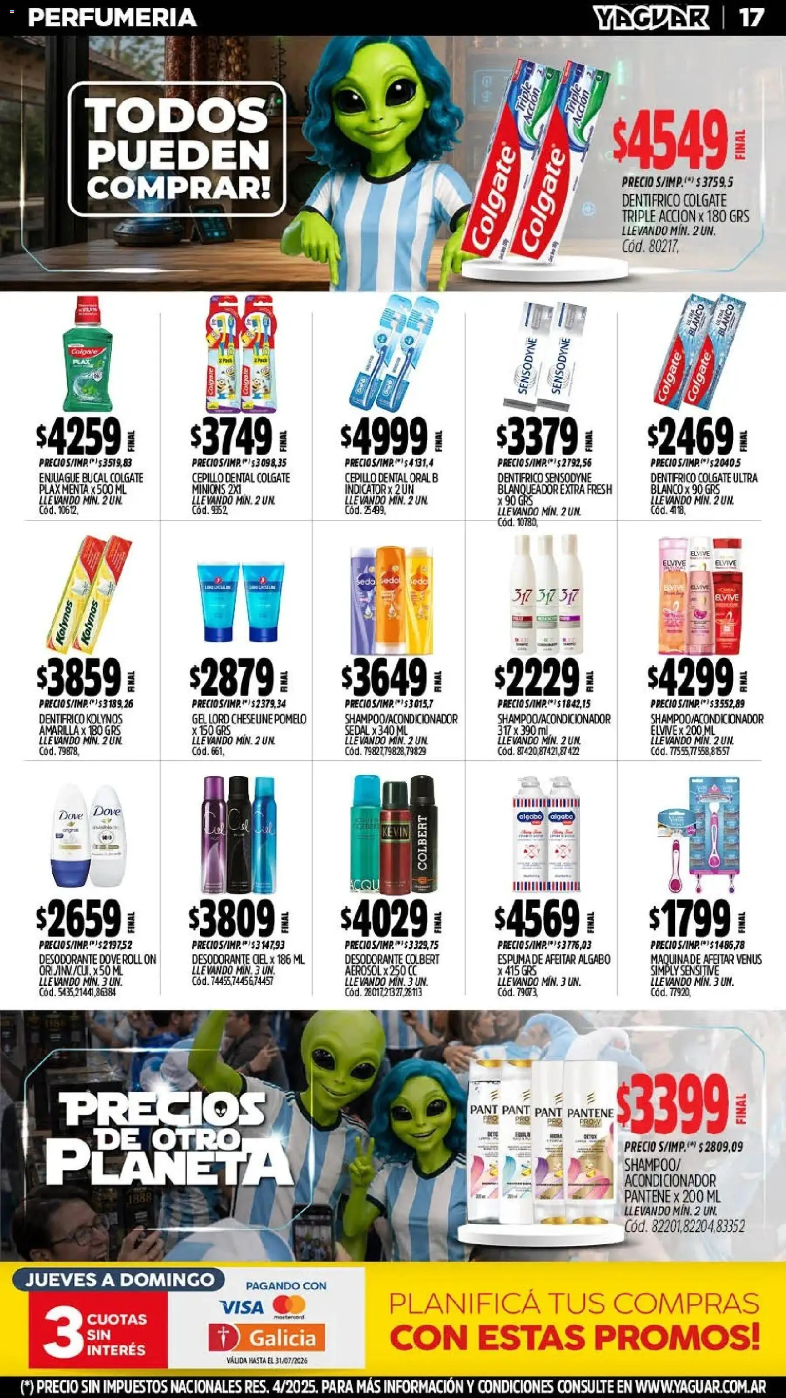 Yaguar - Oferta Semanal Neuquen │ válido desde el 13/07/2026 | Página: 17 | Productos: Acondicionador, Desodorante, Enjuague bucal, Pomelo