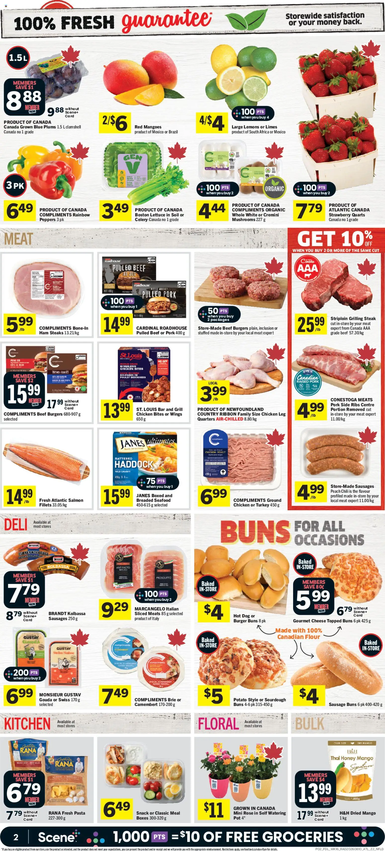 Foodland flyer valid from Aug 13, 2026 | Page: 3 | Products: Seafood, Burgers, Ham, Pork