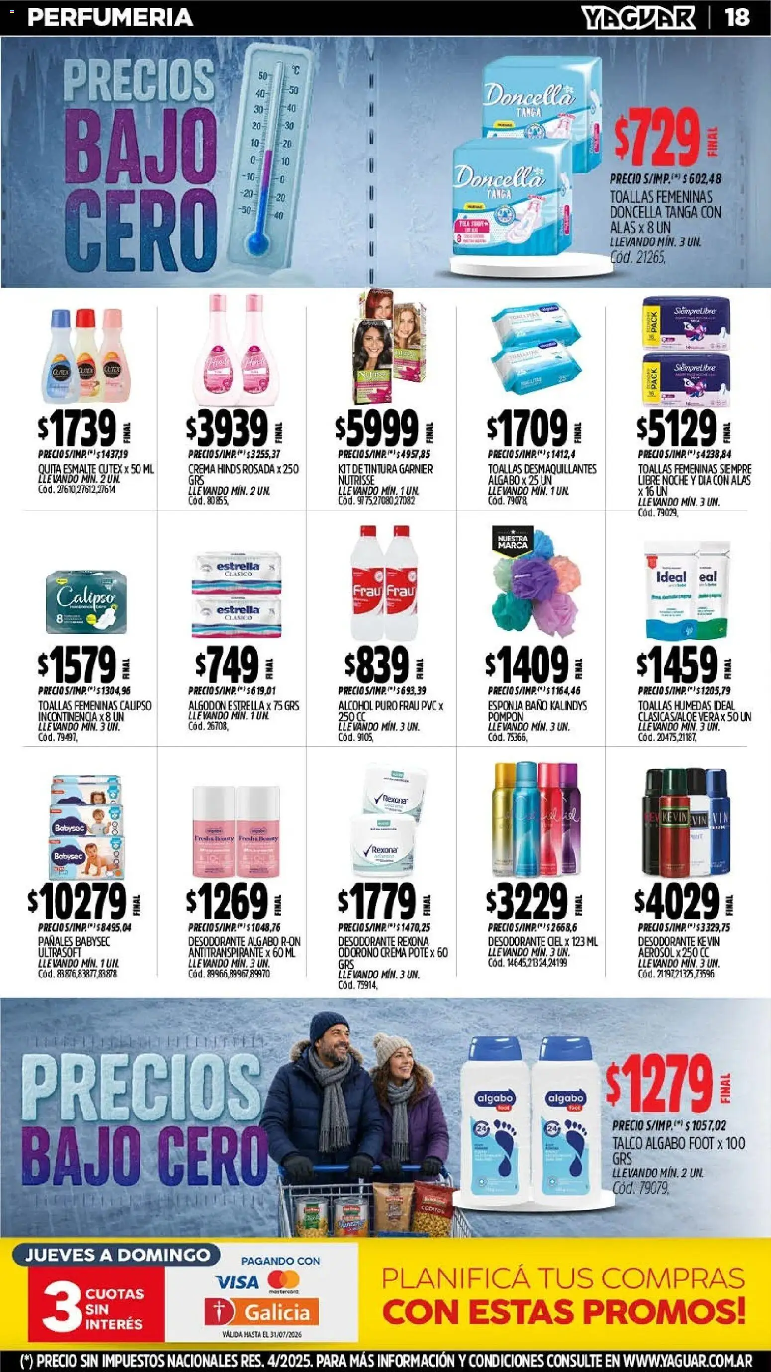 Yaguar - Oferta Semanal Córdoba │ válido desde el 20/07/2026 | Página: 18 | Productos: Toallas, Tintura, Pañales, Crema