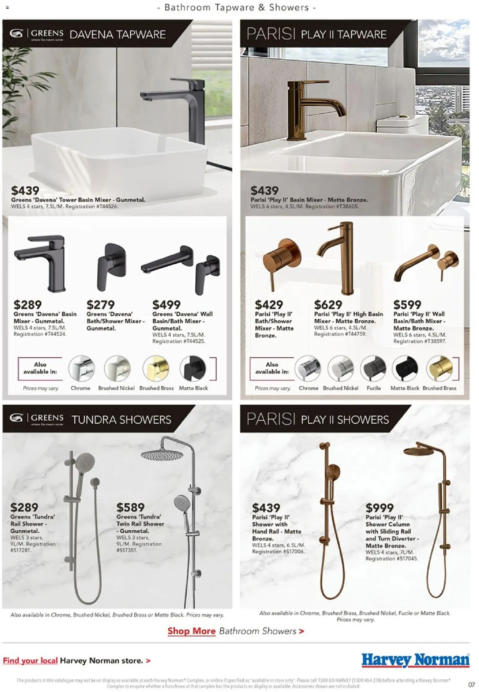Harvey Norman catalogue - valid from 16/07/2026 | Page: 7 | Products: Greens, Accessories, Mixer, Bathroom