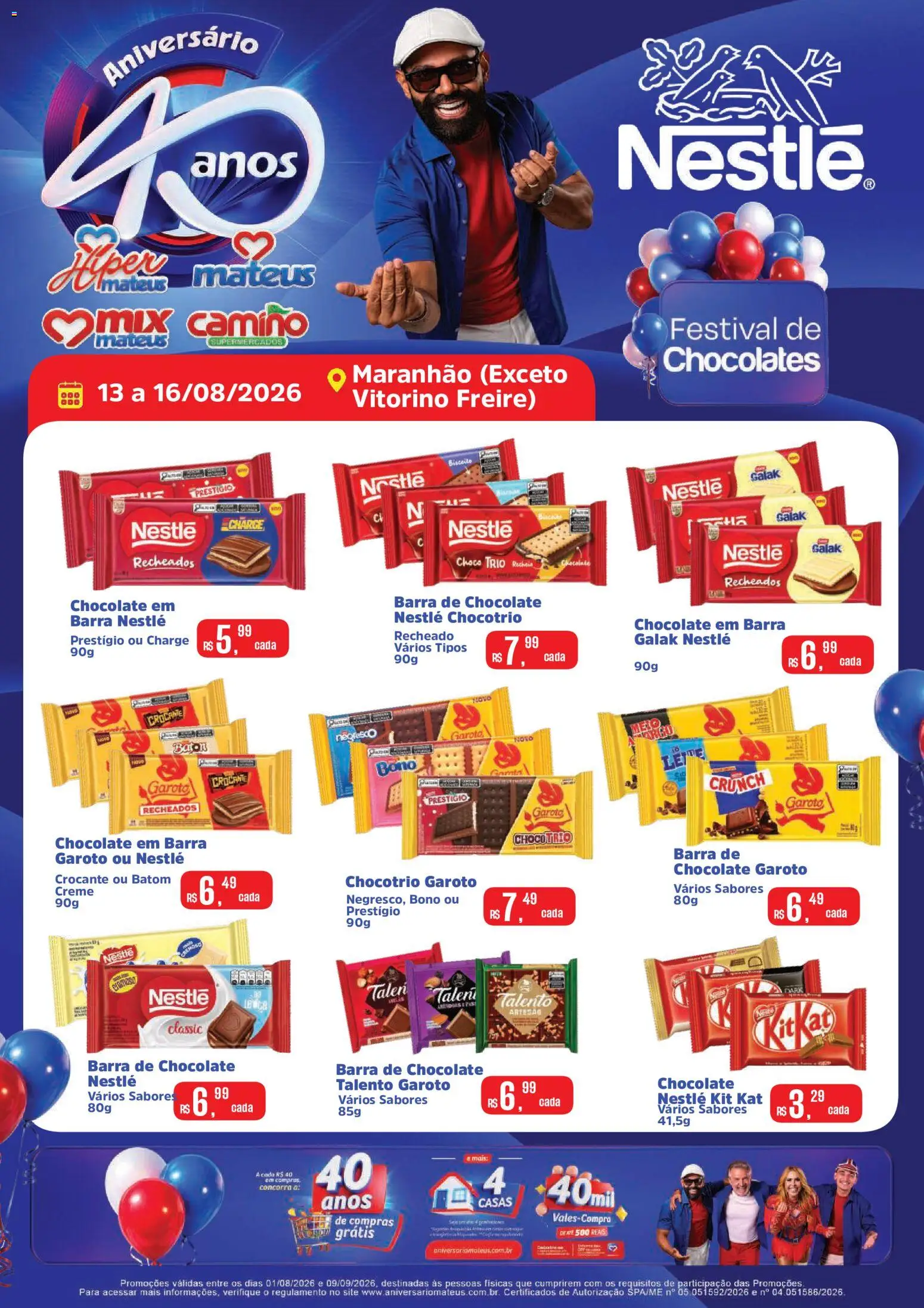 Mateus Folheto - válido de 14/08/2026 | Página: 1 | Produtos: Biscoito, Barra de chocolate, Kit Kat, Creme