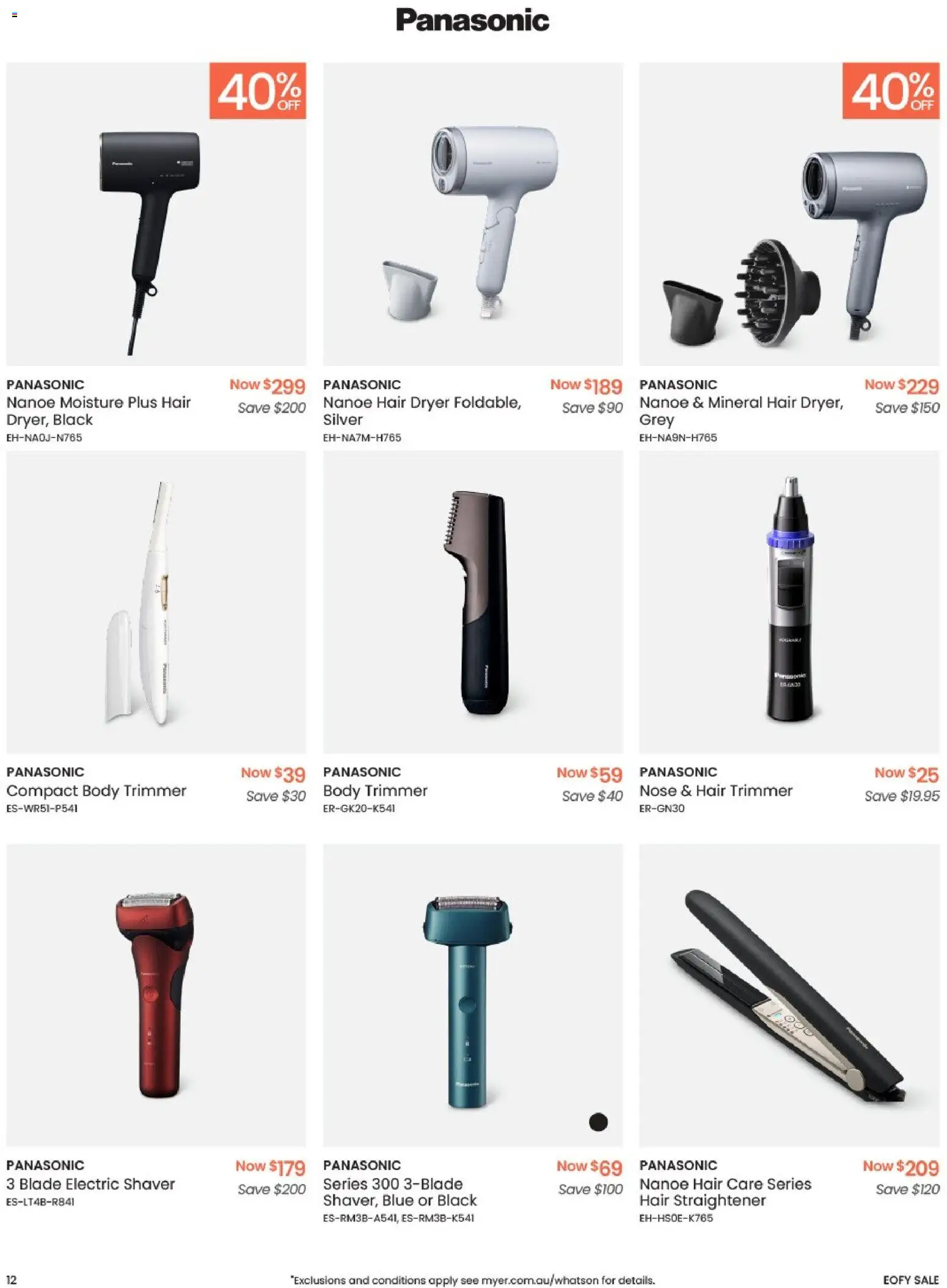 Myer catalogue - valid from 01.06.2026 | Page: 12 | Products: Dryer, Electric shaver, Hair dryer, Hair straightener