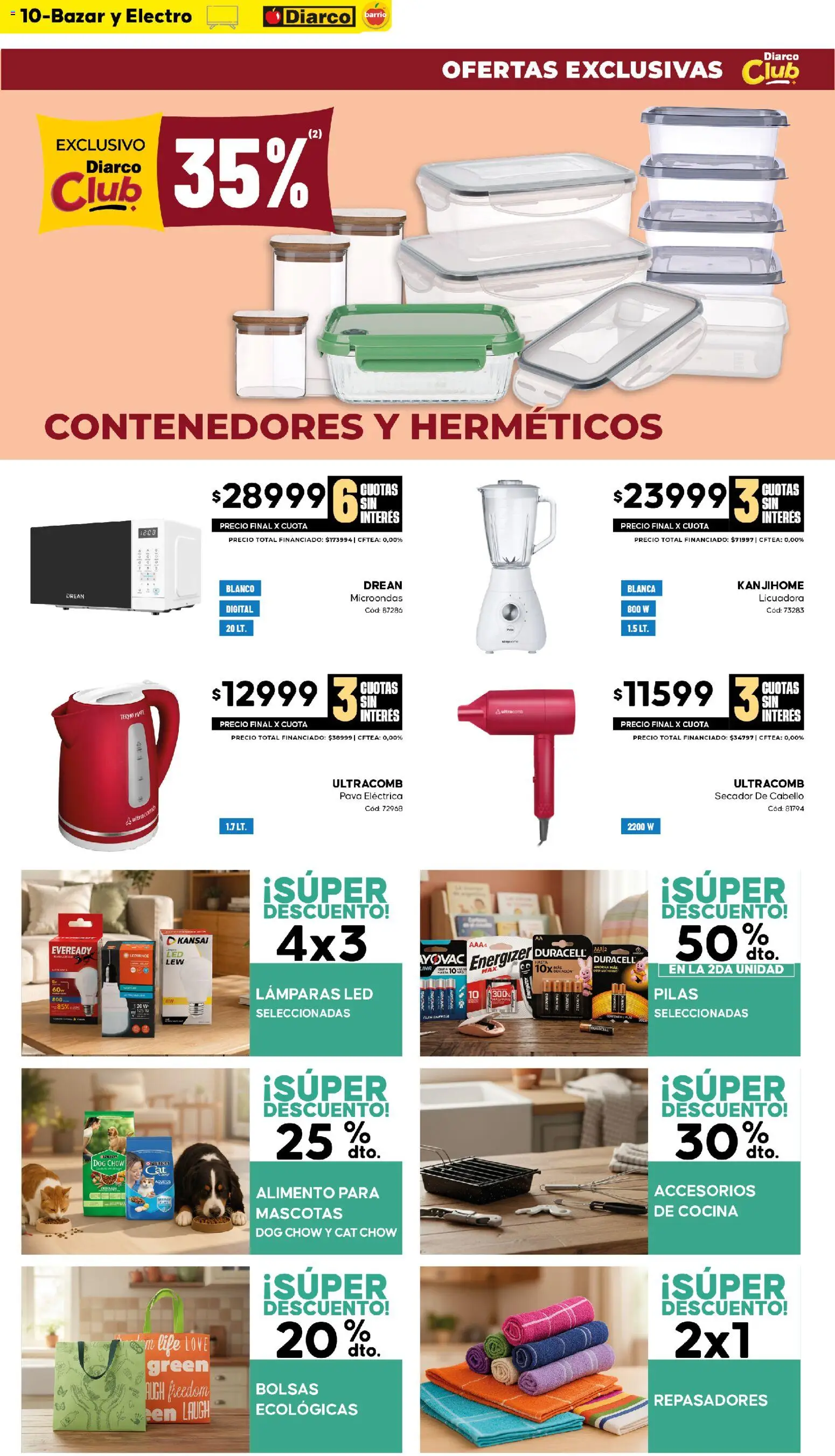 Diarco - Ofertas Barrio │ válido desde el 07/09/2026 | Página: 10 | Productos: Secador de cabello, Cocina, Lámparas, Licuadora