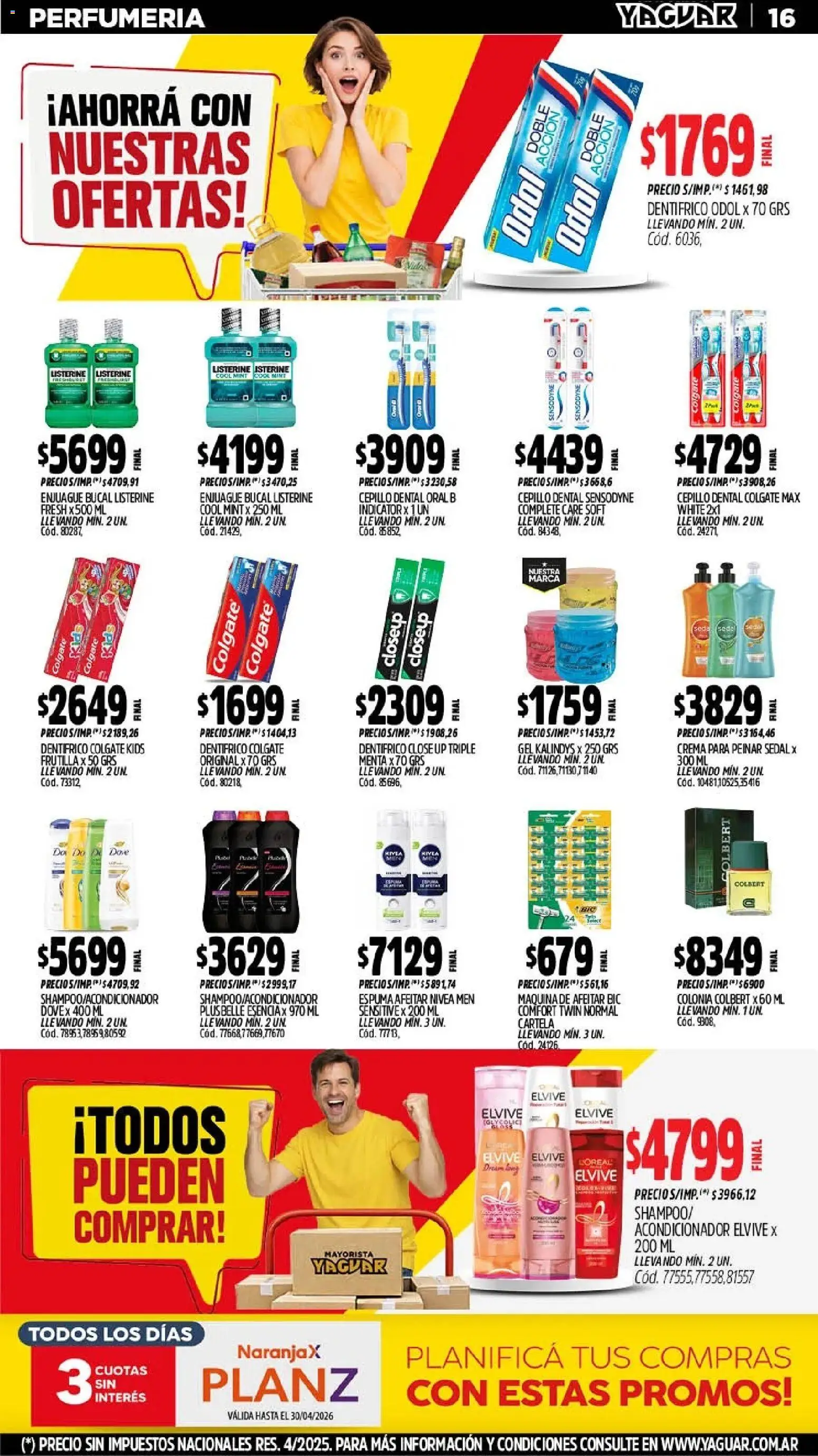 Yaguar - Oferta Semanal General Roca │ válido desde el 11.05.2026 | Página: 16 | Productos: Cepillo, Acondicionador, Espuma, Crema