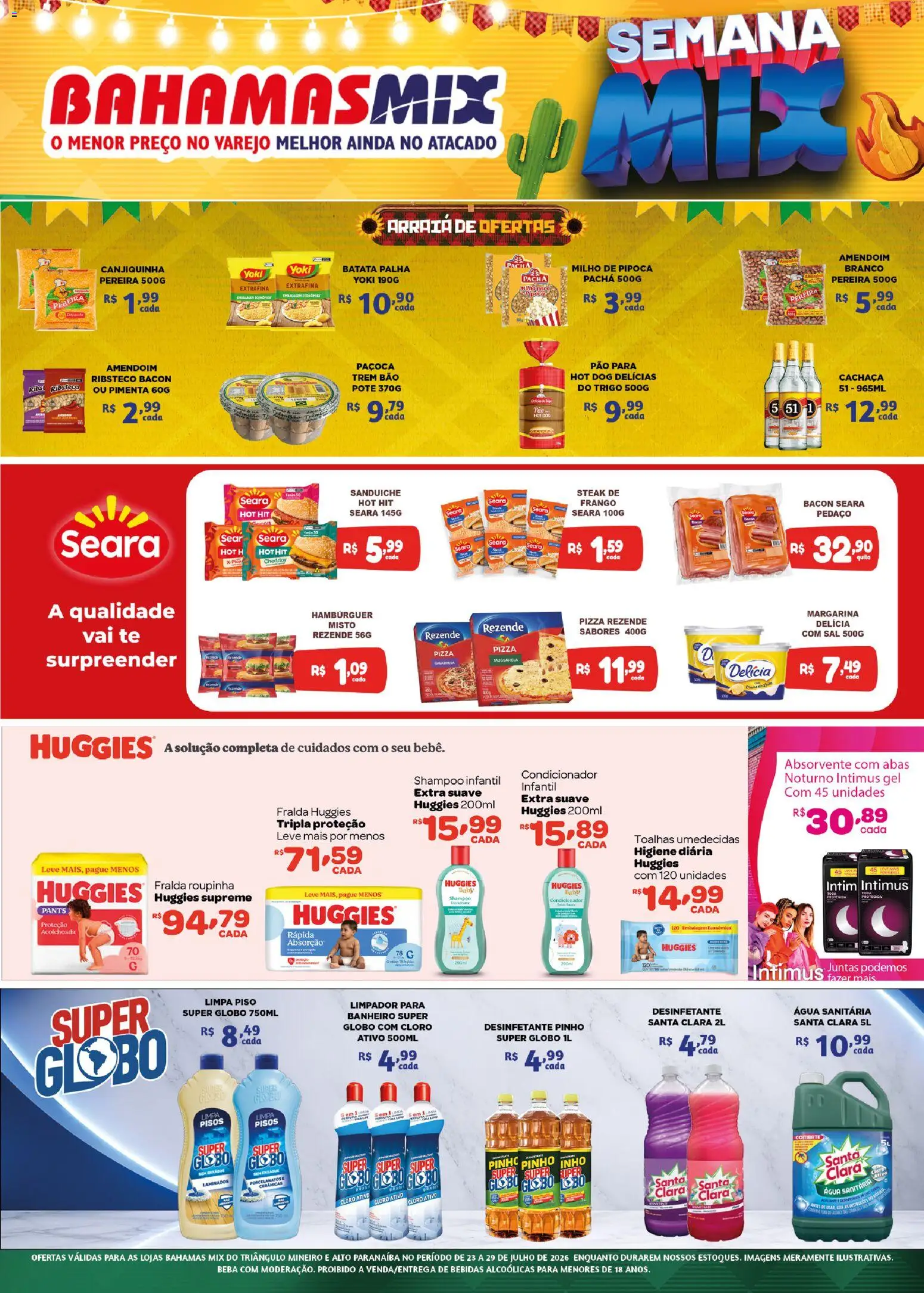 Bahamas Mix Folheto - válido de 23/07/2026 | Página: 3 | Produtos: Shampoo, Pão, Margarina, Água sanitária
