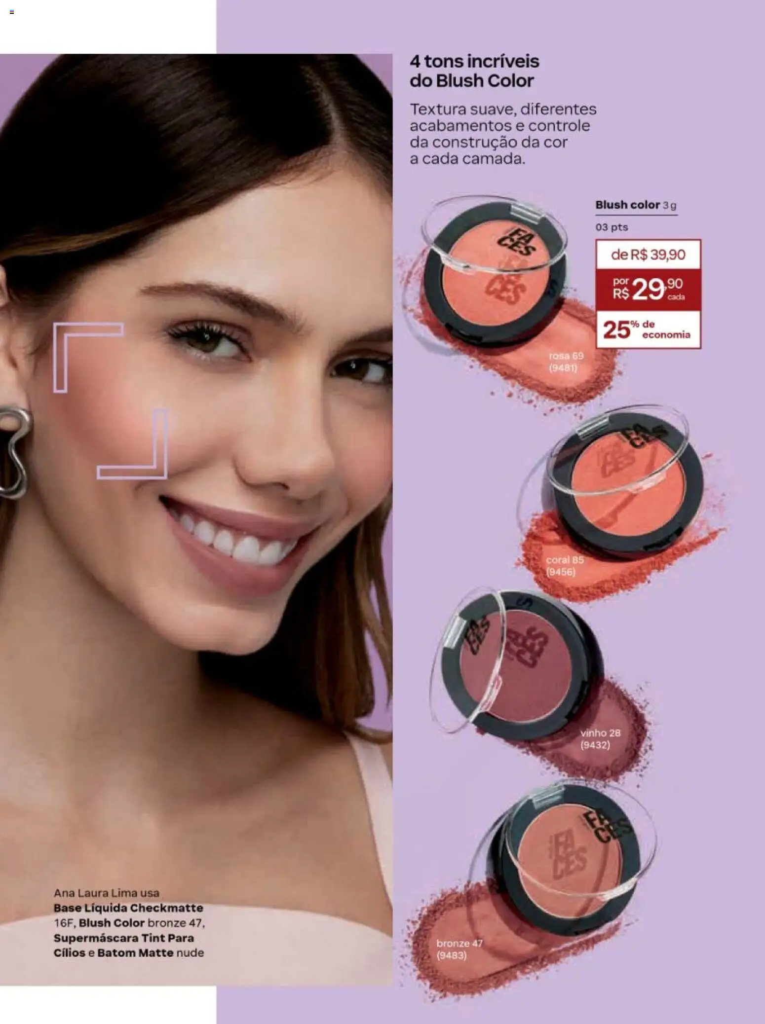 Natura Folheto - válido de 19/07/2026 | Página: 65 | Produtos: Blush, Batom, Vinho, Base