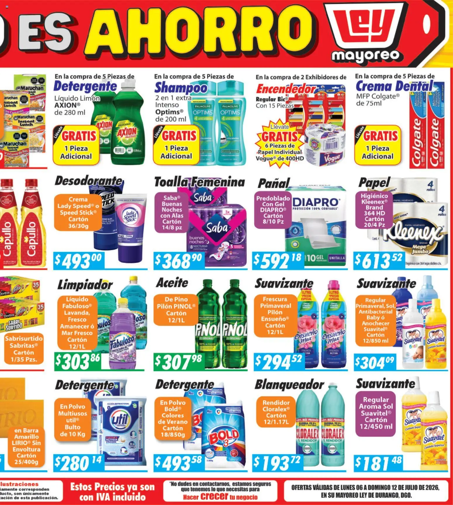 Nuevas ofertas de Casa Ley válidas en toda la República Mexicana desde el 06/07/2026. ¡Encuentra las mejores ofertas en Casa Ley folleto Durango! | Página: 2 | Productos: Crema, Limón, Toalla, Polvo