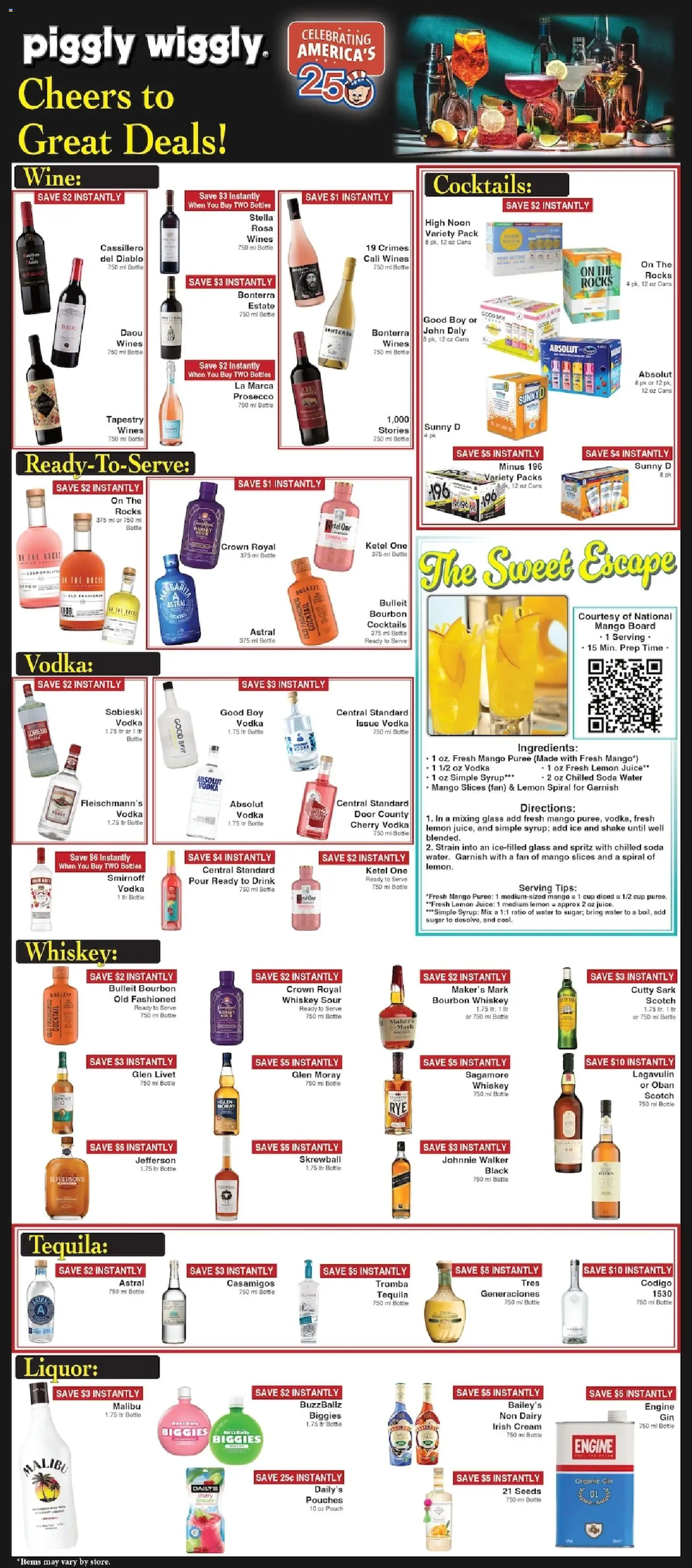 Piggly Wiggly Weekly Ad - valid from 10.06.2026 | Page: 6 | Products: Gin, Cream, Sugar, Fan