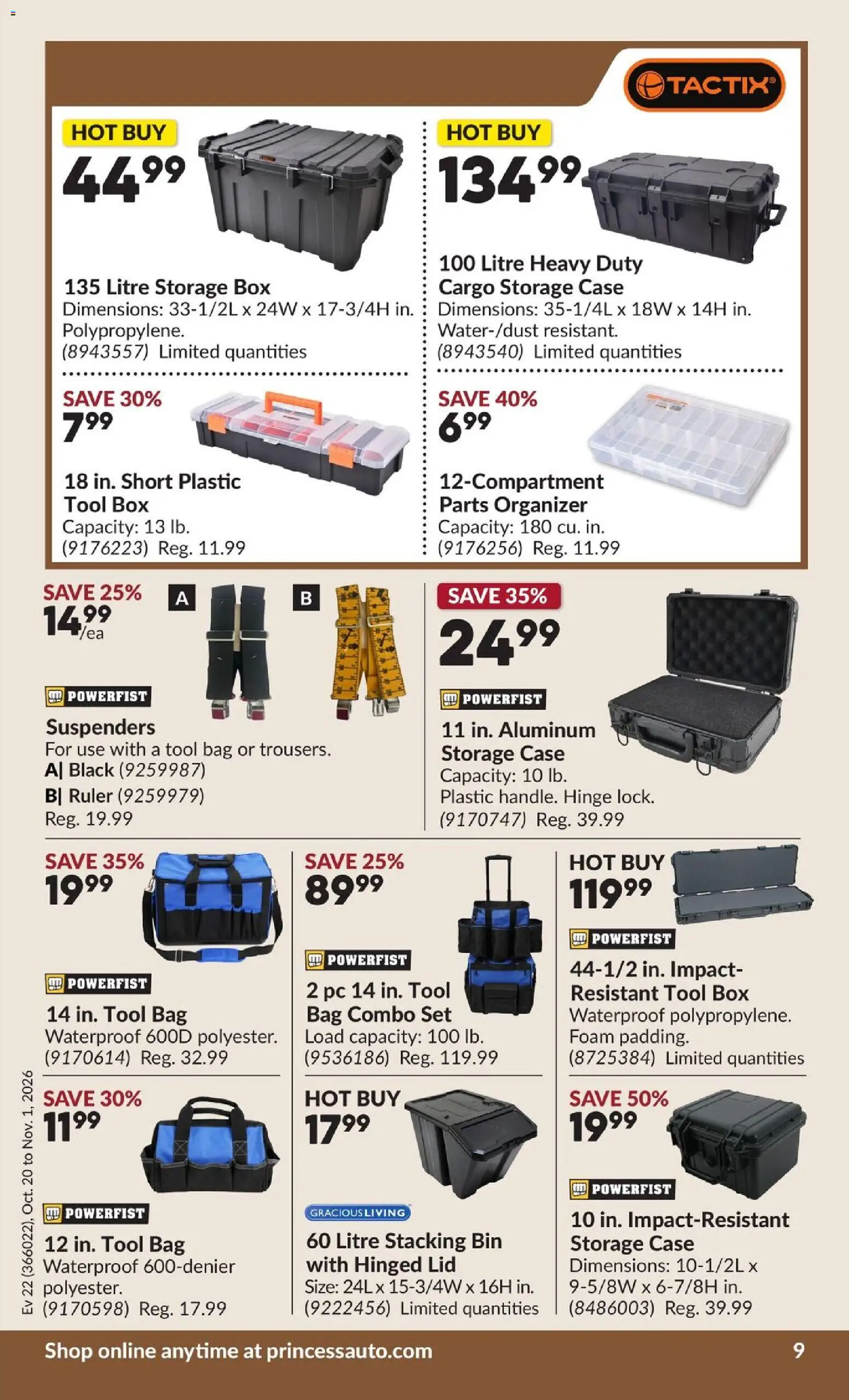 Princess Auto flyer valid from Oct 20, 2026 | Page: 12