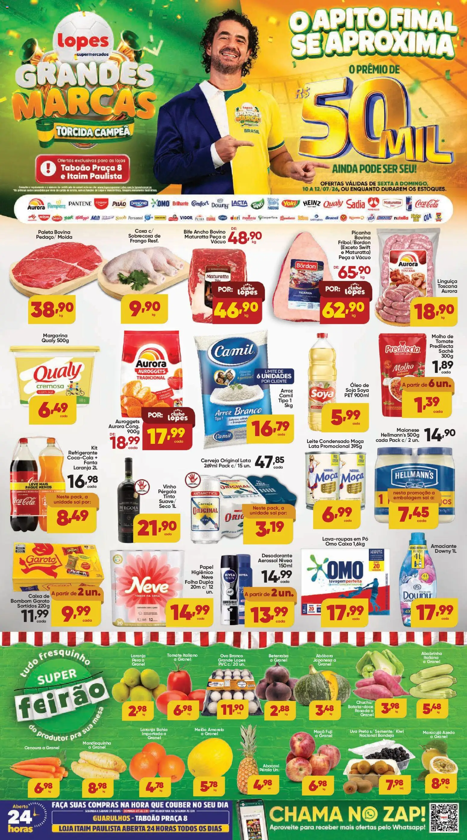 Lopes Supermercados Folheto - válido de 10/07/2026 | Página: 1 | Produtos: Pó, Fanta, Faca, Amaciante
