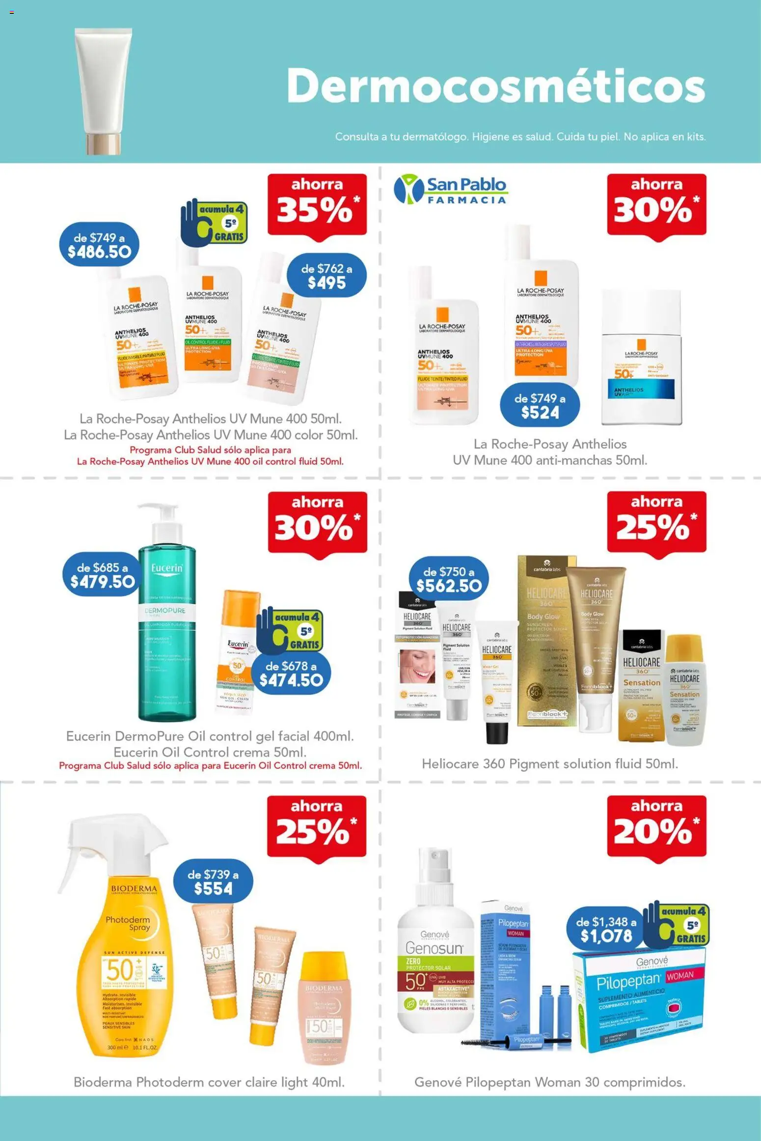 Nuevas ofertas de Farmacia San Pablo válidas en toda la República Mexicana desde el 05.04.2026. ¡Encuentra las mejores ofertas en Farmacia San Pablo catálogo! | Página: 10 | Productos: Crema, Uva, Body, Protector solar