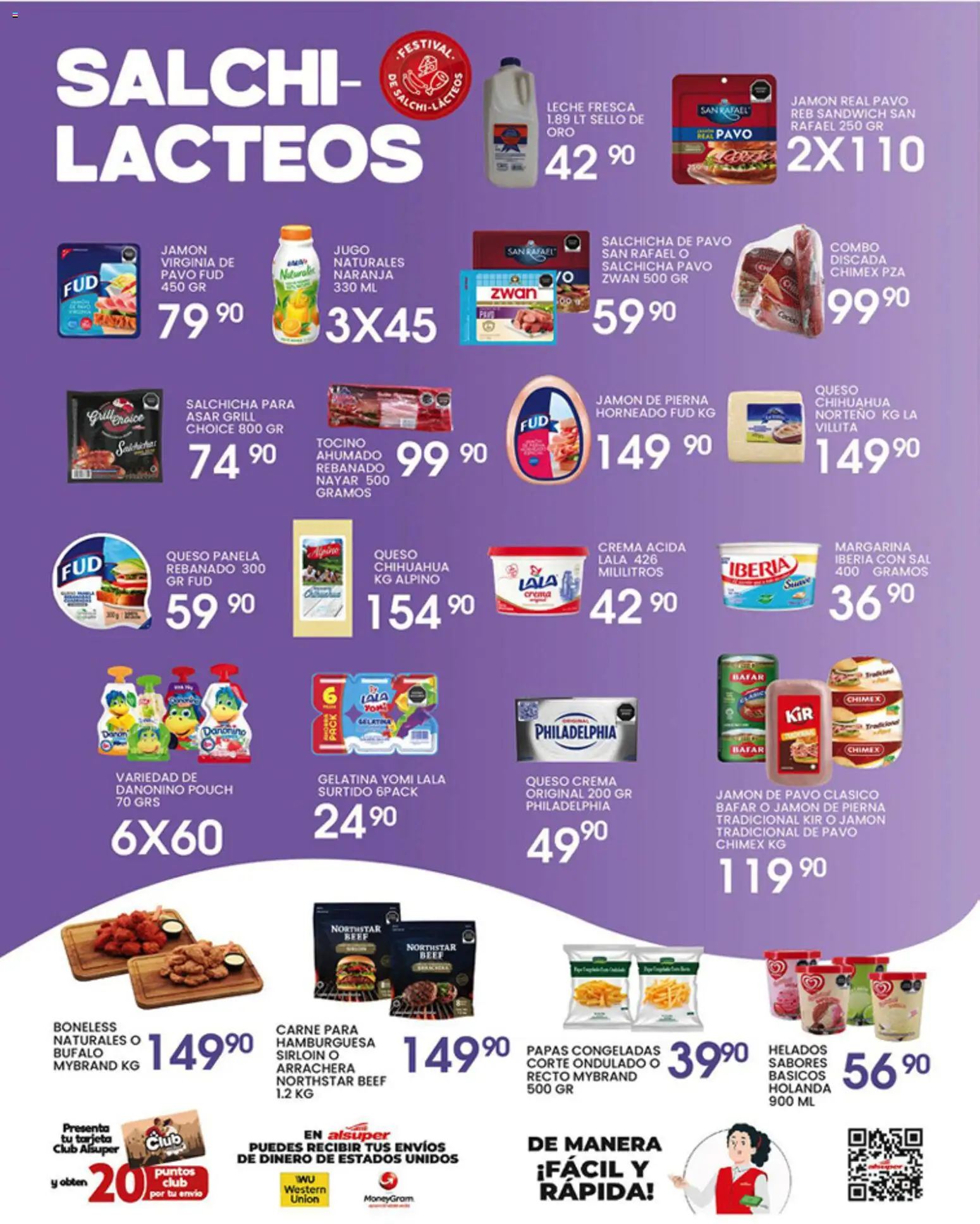 Nuevas ofertas de Alsuper válidas en toda la República Mexicana desde el 17.04.2026. ¡Encuentra las mejores ofertas en Alsuper folleto! | Página: 3 | Productos: Tocino, Leche, Queso, Jamón