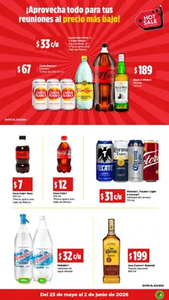 Vista previa de Bodega Aurrerá Hot Sale, nuevo folleto de la tienda, válido en México a partir del 25.05.2026 | Página: 8 | Productos: Agua, Cerveza, Tequila, Whisky