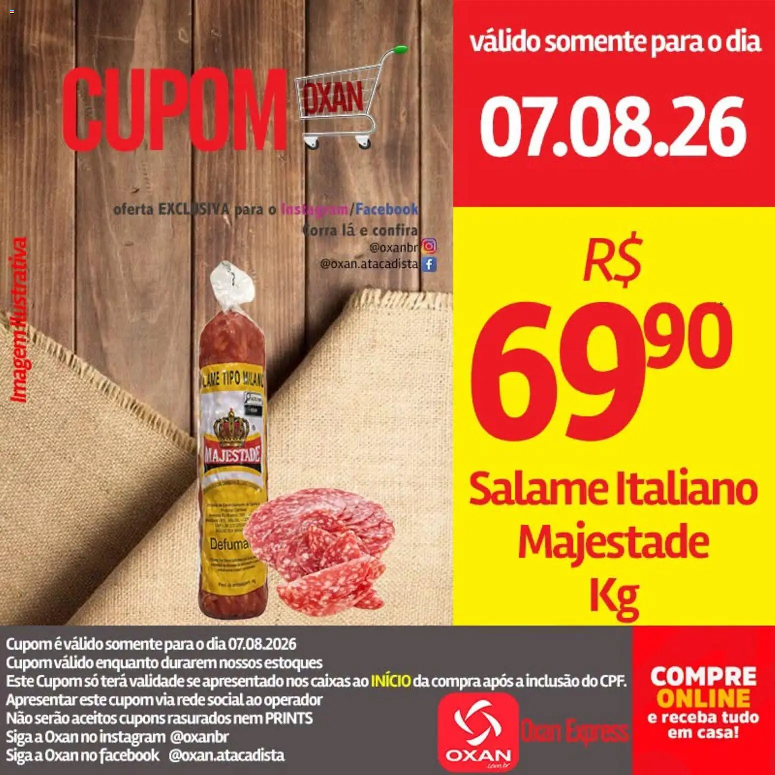 Oxan Atacadista Folheto - válido de 07/08/2026 | Página: 1 | Produtos: Salame