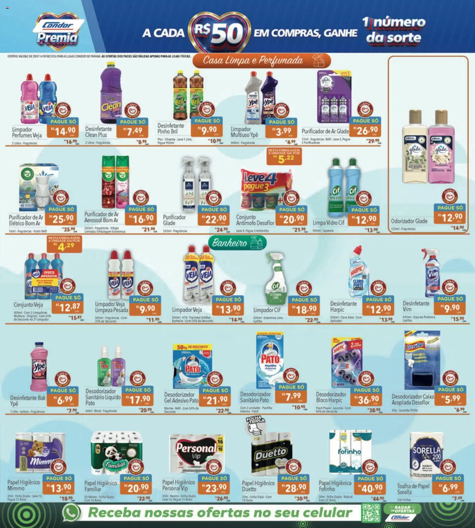 Supermercados Condor Folheto - válido de 28/07/2026 | Página: 19 | Produtos: Celular, Caixa, Antimofo, Papel higiênico