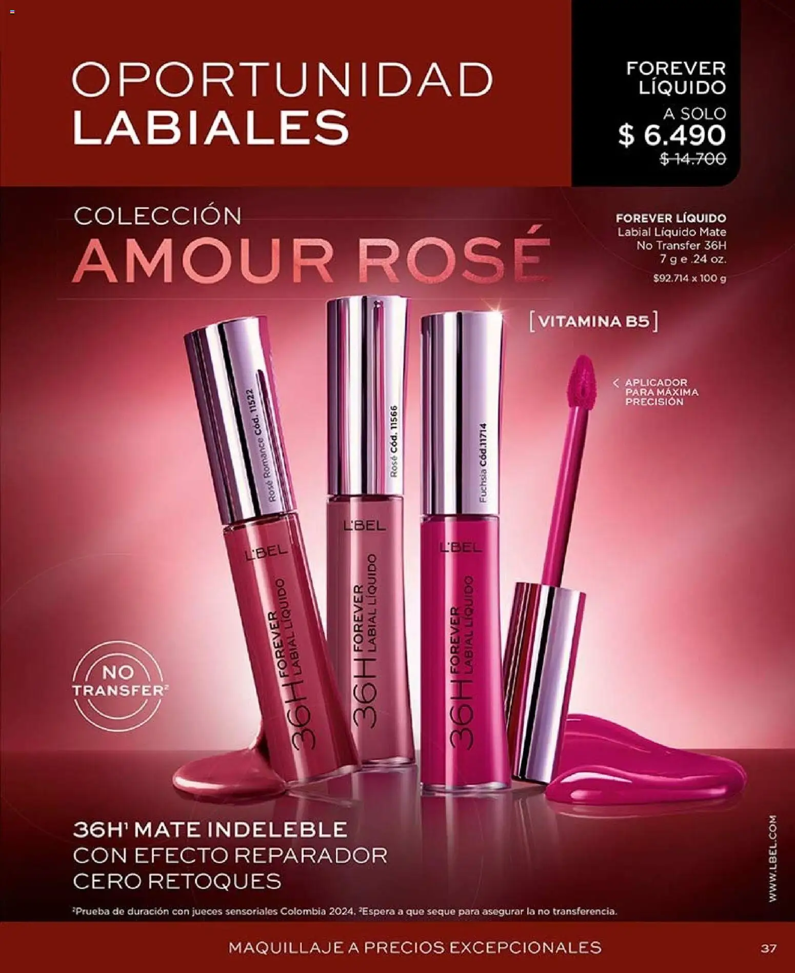 Catálogo L'Bel Campaña 15 │ válido desde el 06.09.2026 | Página: 37 | Productos: Maquillaje, Mate, Labial