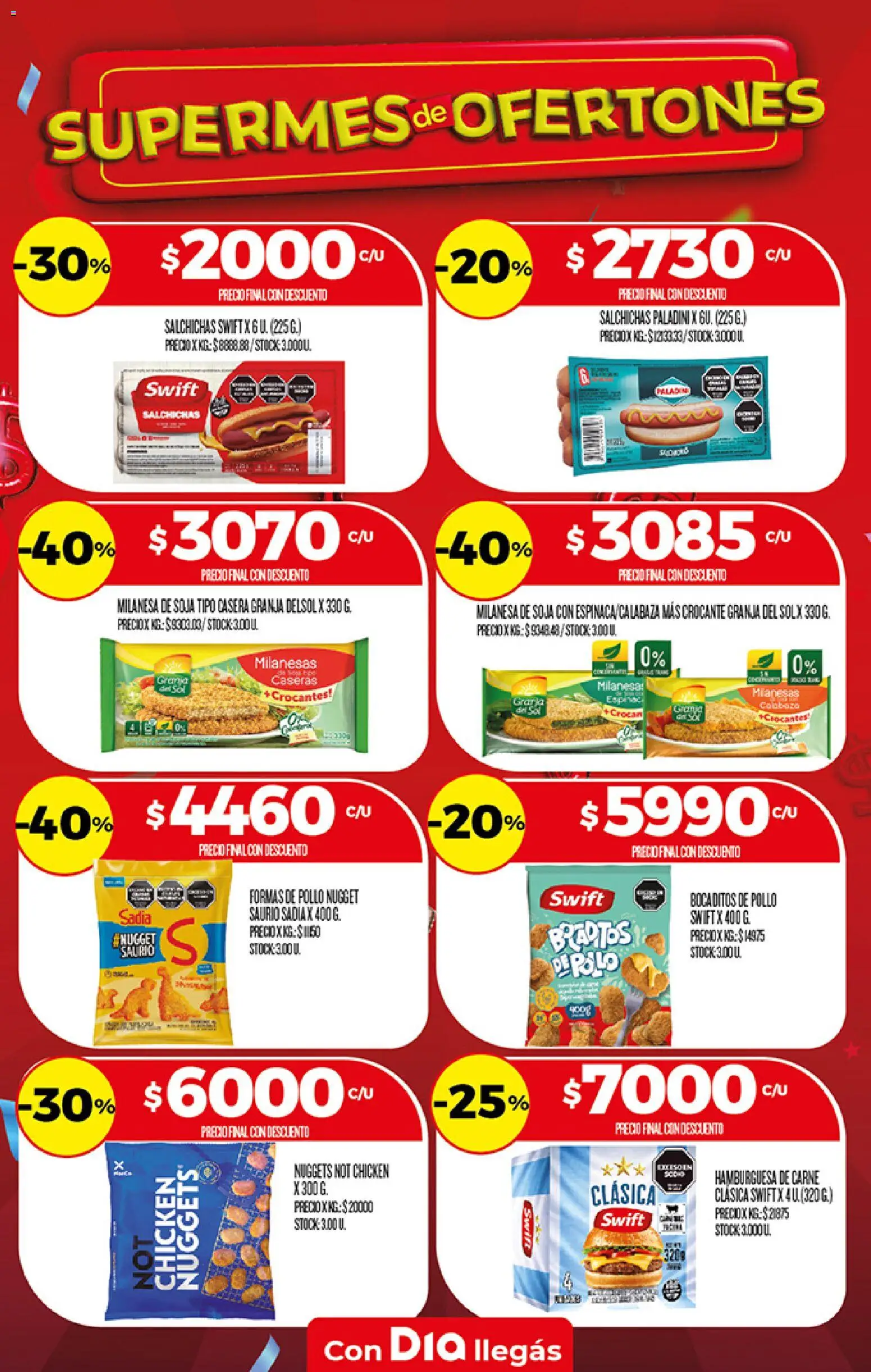 Supermercado DIA Ofertas │ válido desde el 26/08/2026 | Página: 14 | Productos: Milanesas, Milanesa, Hamburguesa, Salchichas