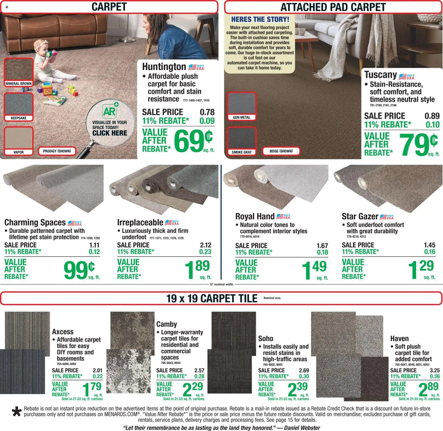 Menards Weekly Ad - valid from 06/25/2026 | Page: 24 | Products: Carpet, Cushion, Gun