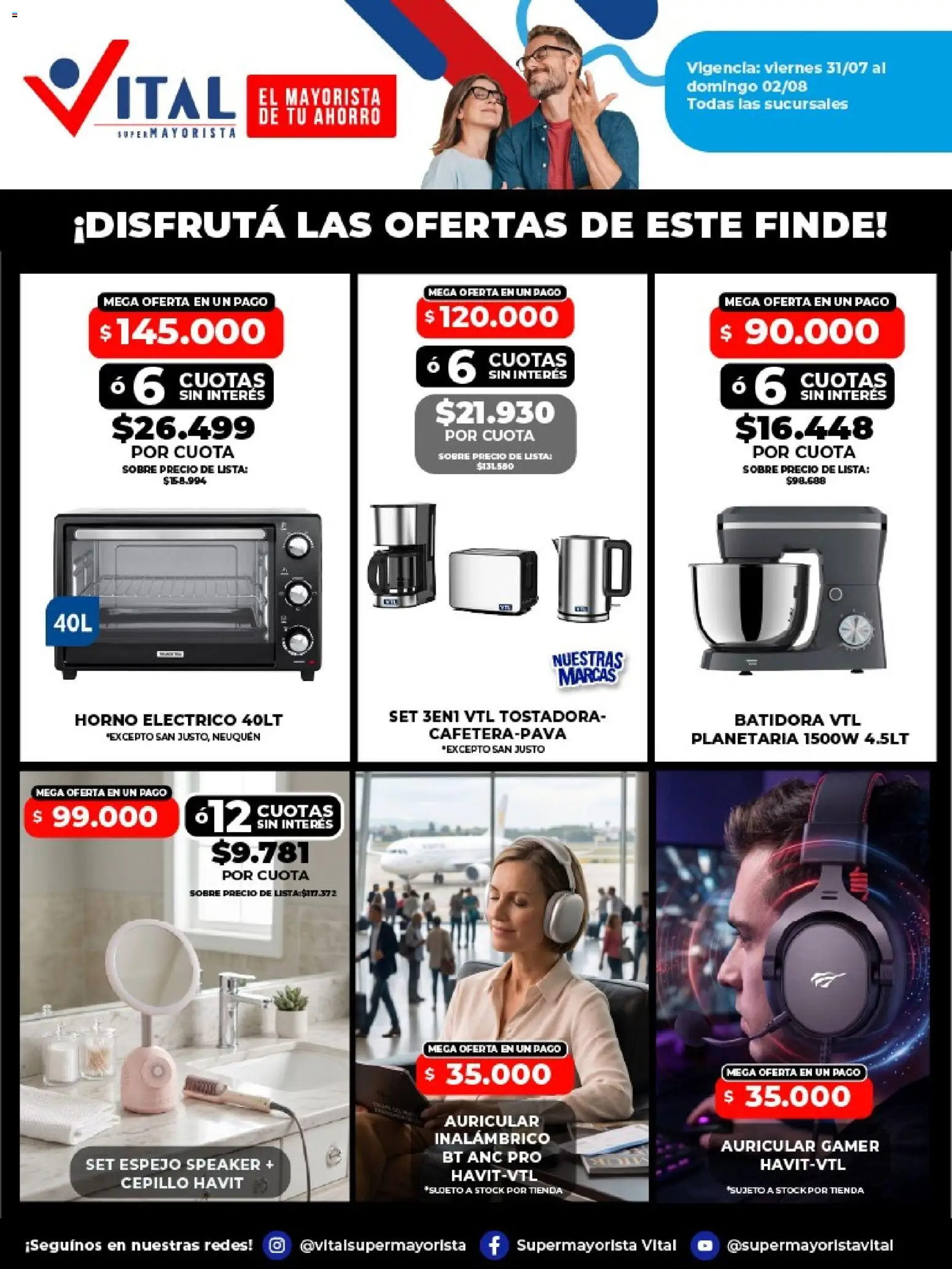Vital - Ofertas fin BAHIA BLANCA │ válido desde el 31/07/2026 | Página: 2 | Productos: Horno, Batidora, Espejo, Horno eléctrico
