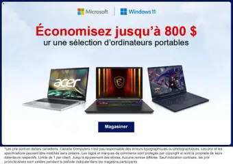 Preview of Canada Computers circulaire from shop Canada Computers valid from Sep 18, 2026