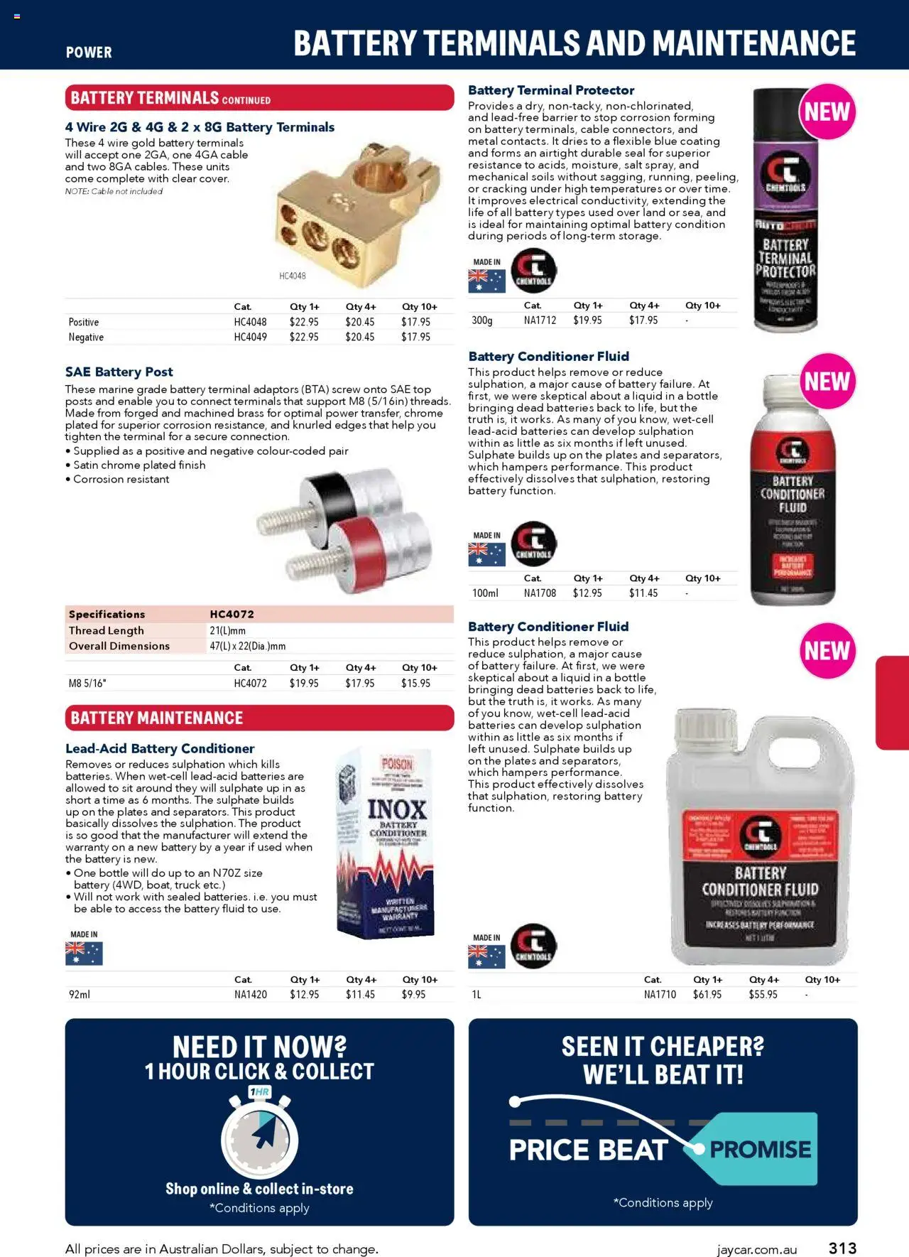 Jaycar catalogue - valid from 09/07/2025 | Page: 313 | Products: Battery, Salt, Batteries, Cable