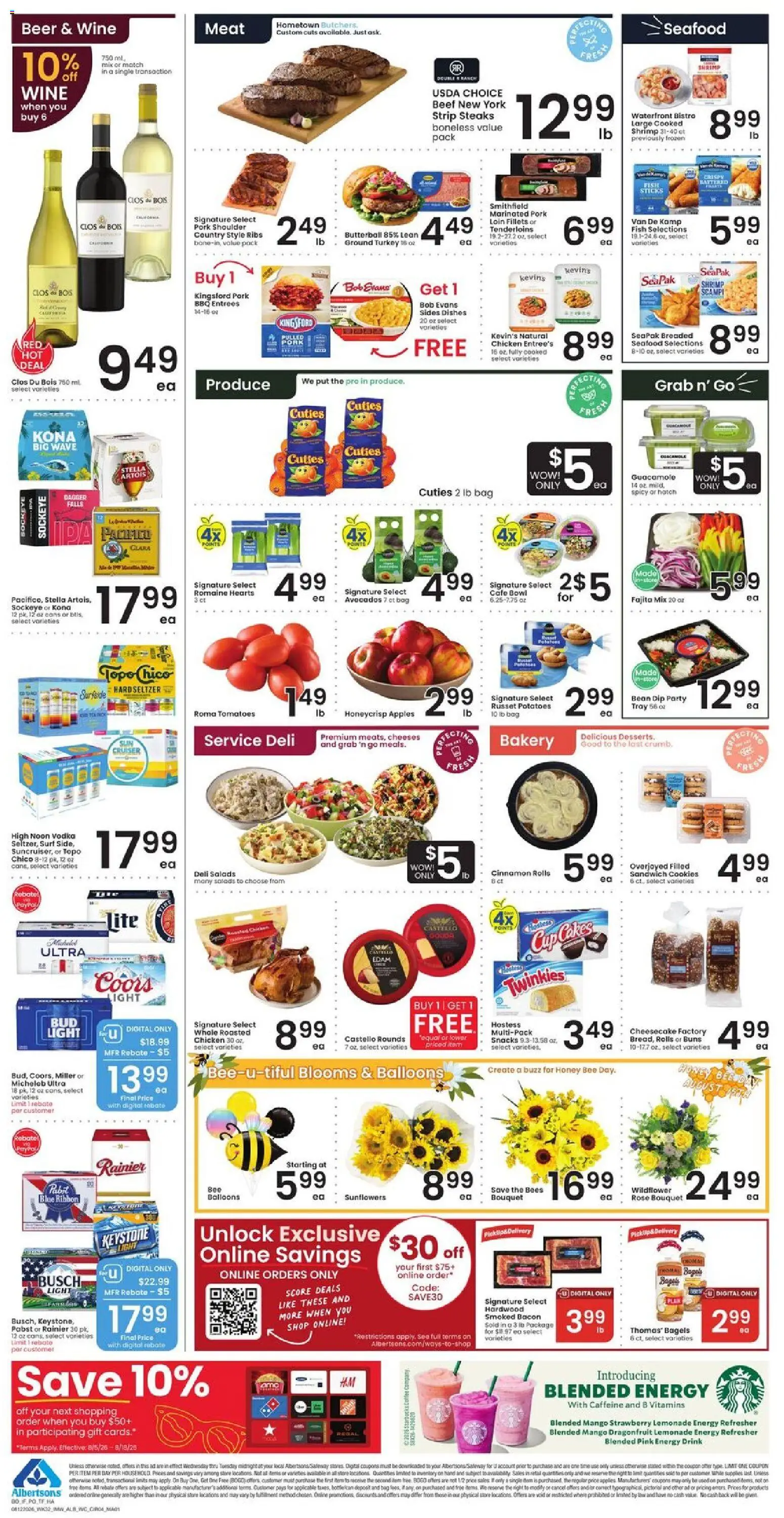 Albertsons Weekly Ad - valid from 08/12/2026 | Page: 5 | Products: Bakery, Turkey, Fish, Seafood